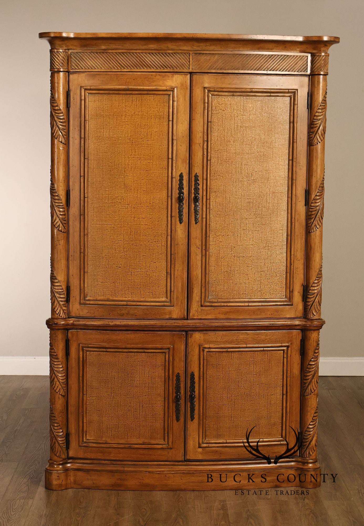 Tommy Bahama Home By Lexington Bow Front Linen Press Storage Armoire Cabinet