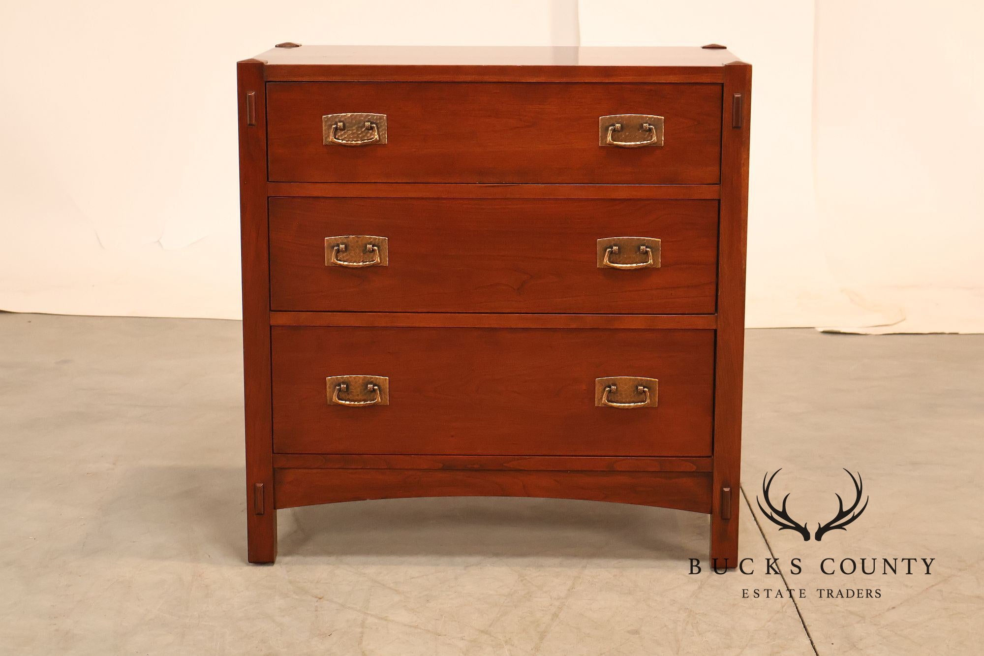 Stickley Mission Collection Pair Of Cherry Three Drawer Nightstands