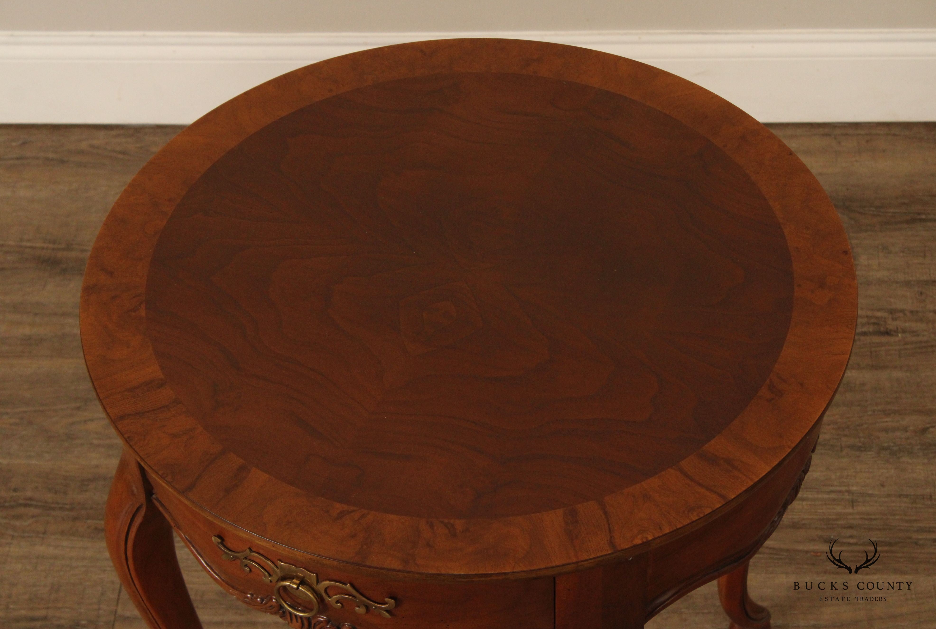 Baker Furniture French Country Style Walnut Side Table
