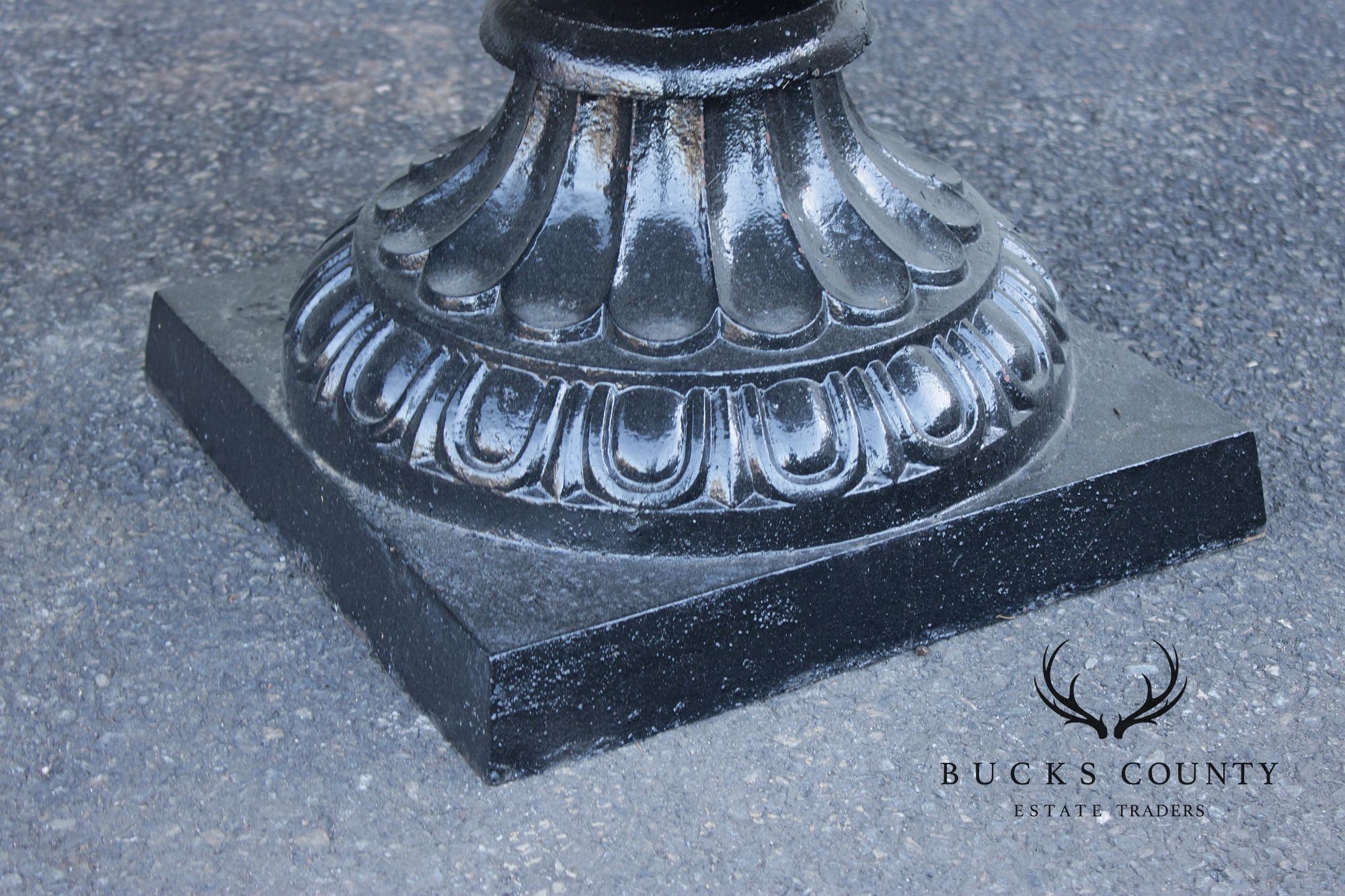 Large Cast Iron  Pair Of Garden Urn Planters