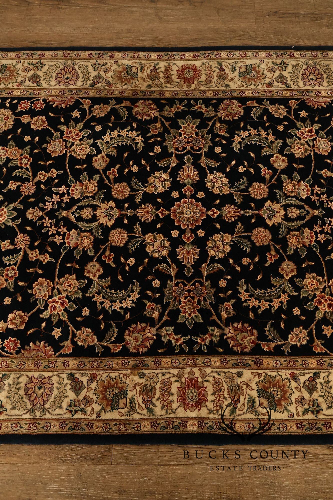 Chinese Tabriz Fish Pattern Hand Woven Wool & Silk Area Rug 4' x 6'