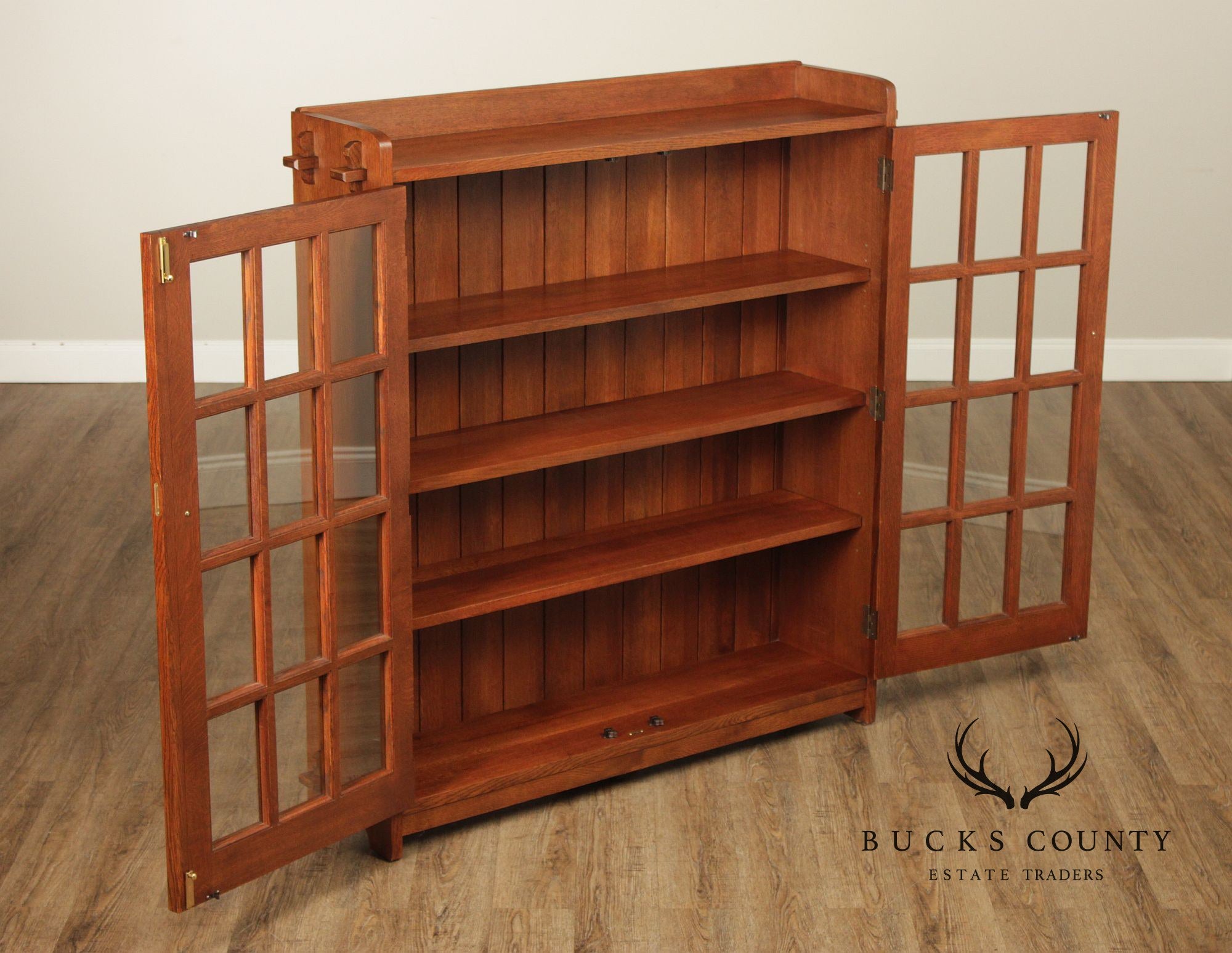 Stickley Mission Collection Oak Two Door Bookcase