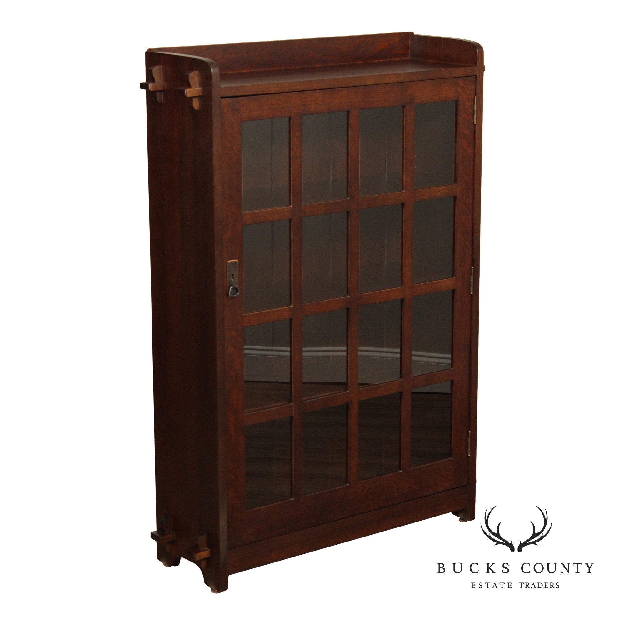 Stickley Mission Oak Glass Front Bookcase