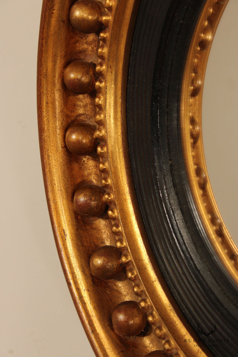 Federal Style Giltwood Eagle Carved Convex Wall Mirror