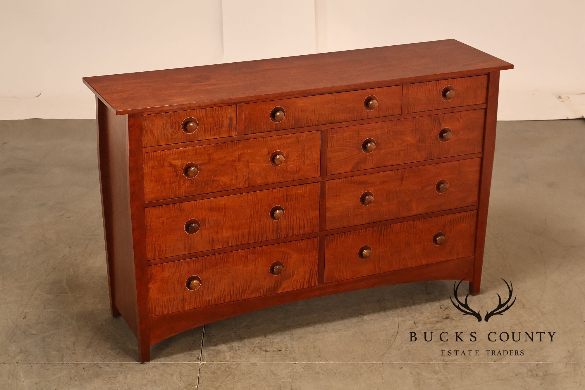 Stickley Mission Collection Harvey Ellis Cherry Nine Drawer Dresser