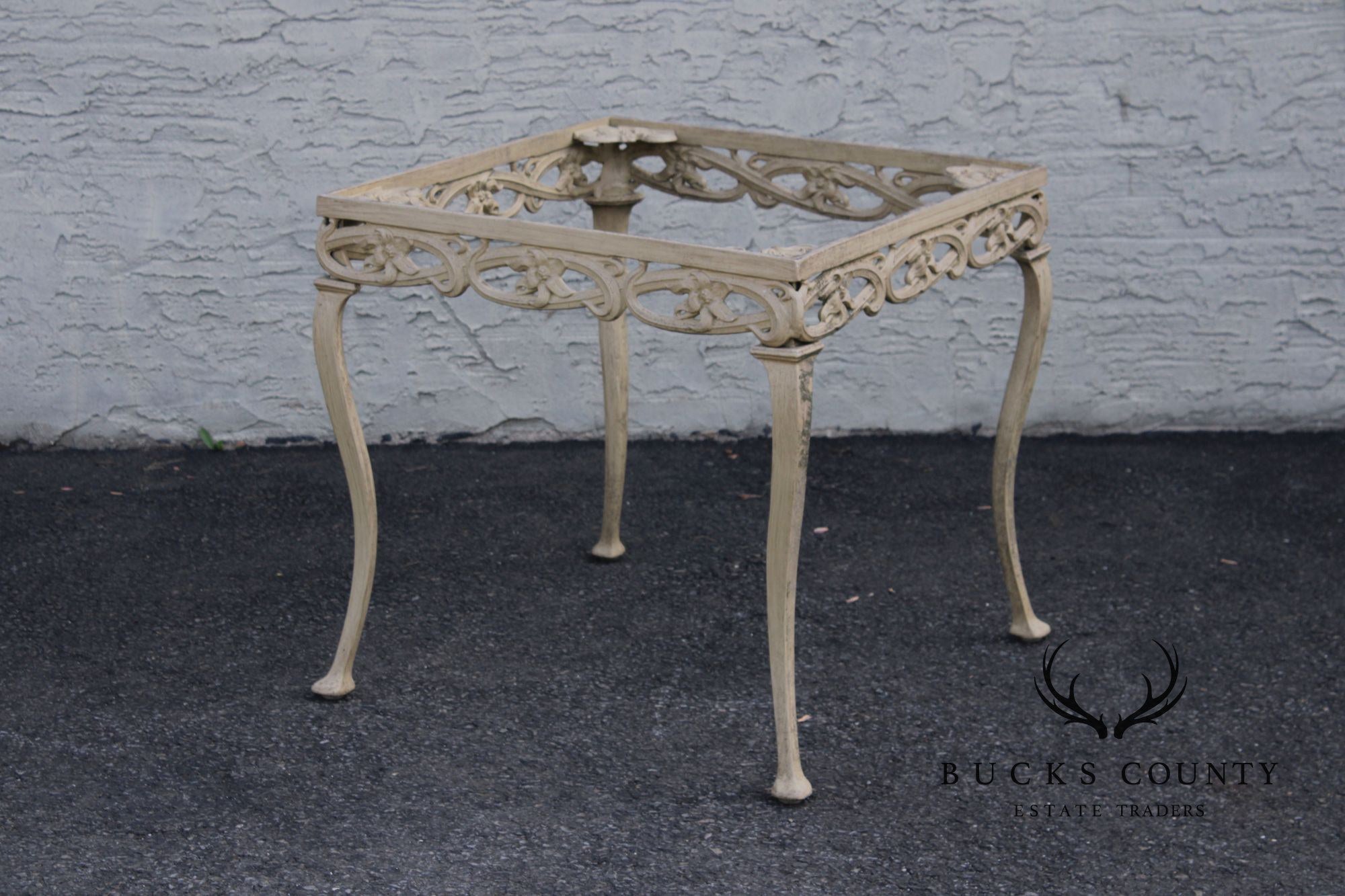 BROWN JORDAN CAST ALUMINUM 'DAY LILY' OUTDOOR PATIO SIDE TABLE