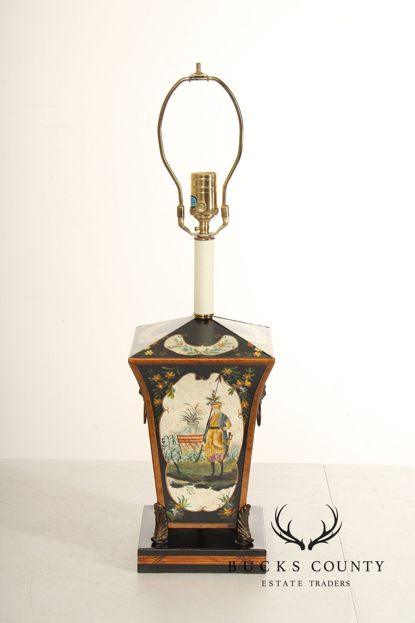 Chelsea House Pair of Painted Toleware Table Lamps