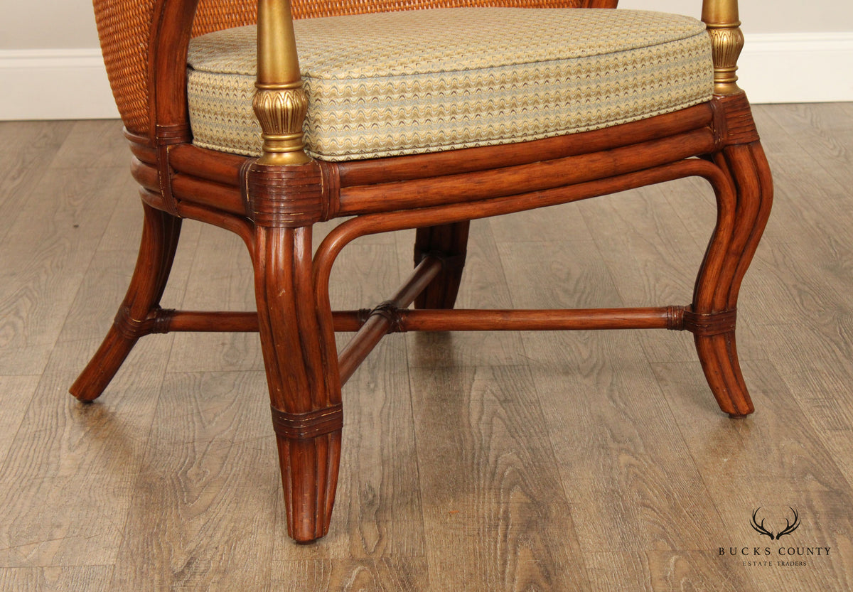 Ethan Allen British Colonial Style Rattan 'Bermuda' Armchair