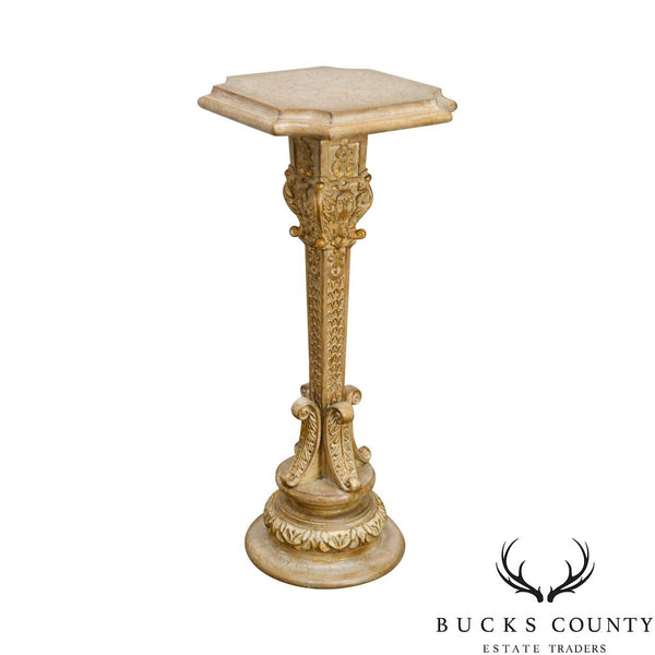 French Regency Style Faux Painted Pedestal