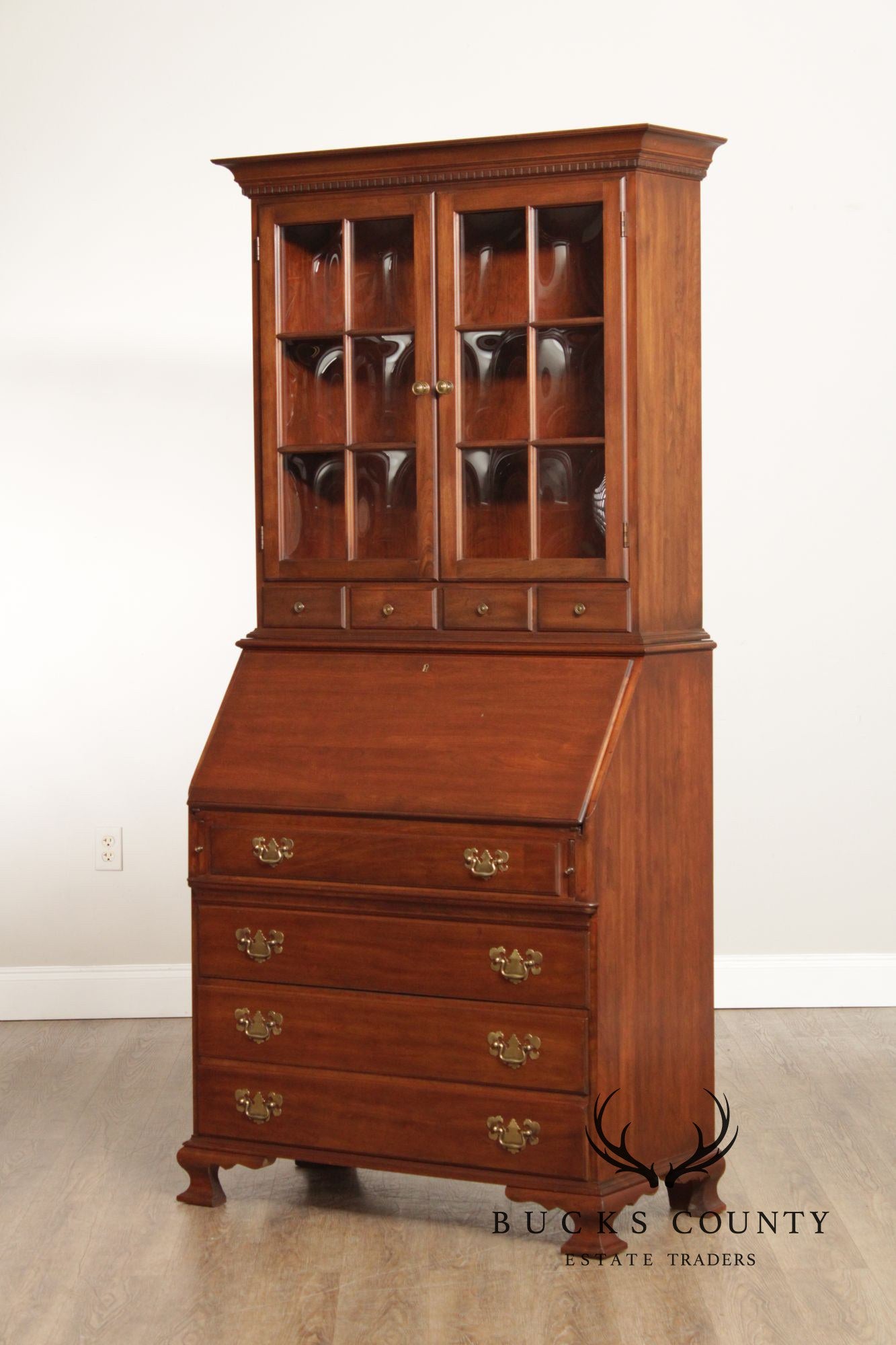 Pennsylvania House Chippendale Style Cherry Secretary Bookcase