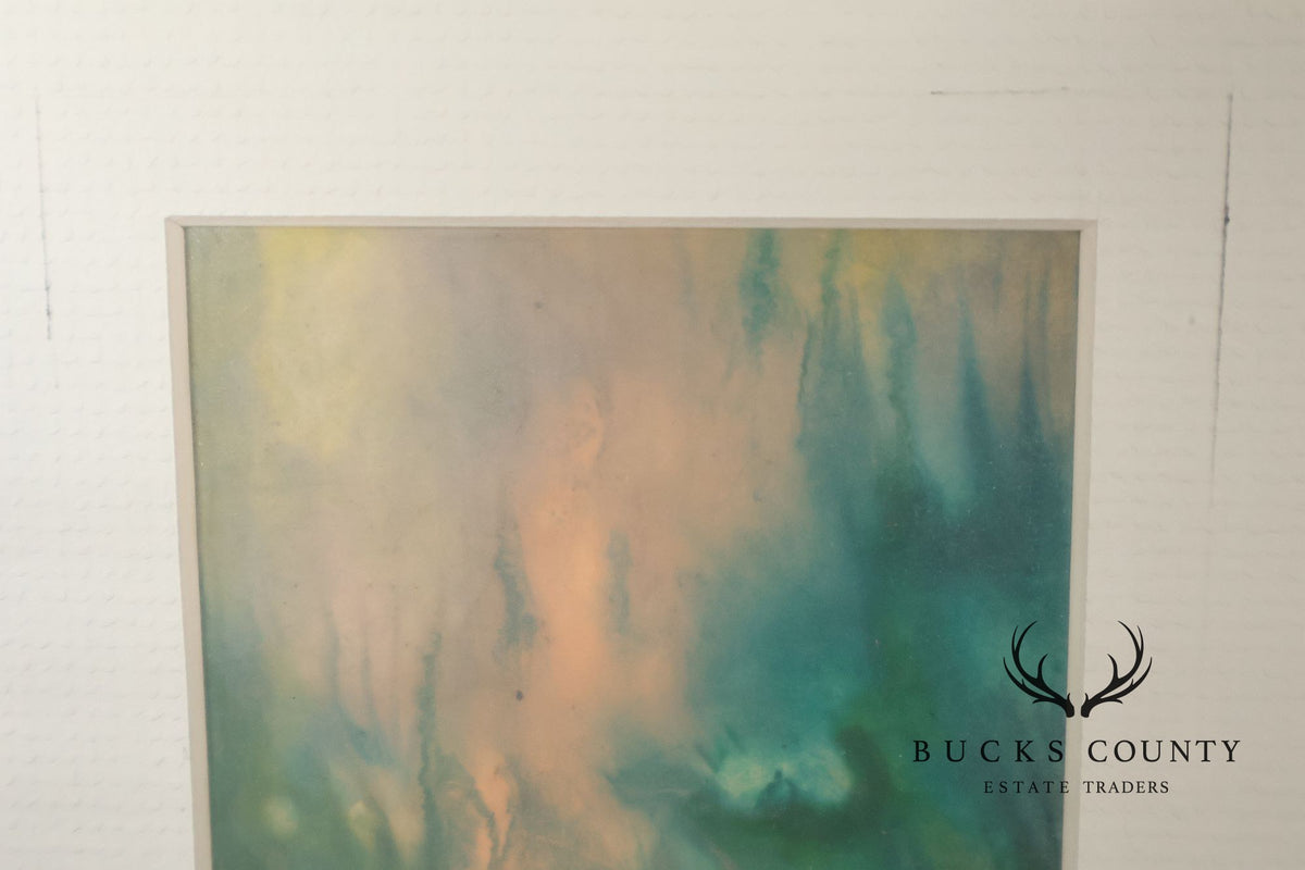 Suzanne Marinell Pair of Melted Wax Abstract Paintings