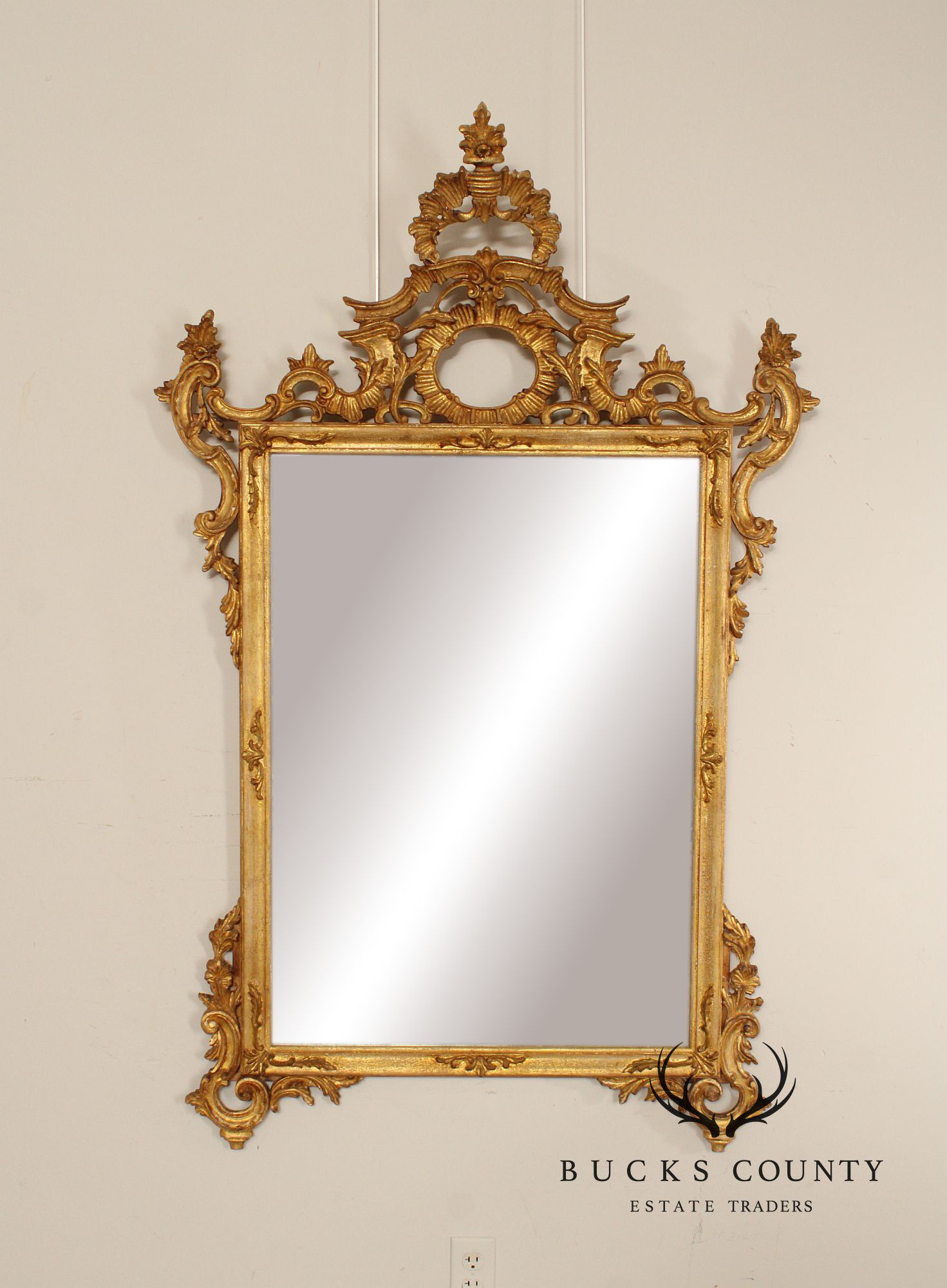 Louis J. Solomon French Louis XV Style Giltwood Mirror