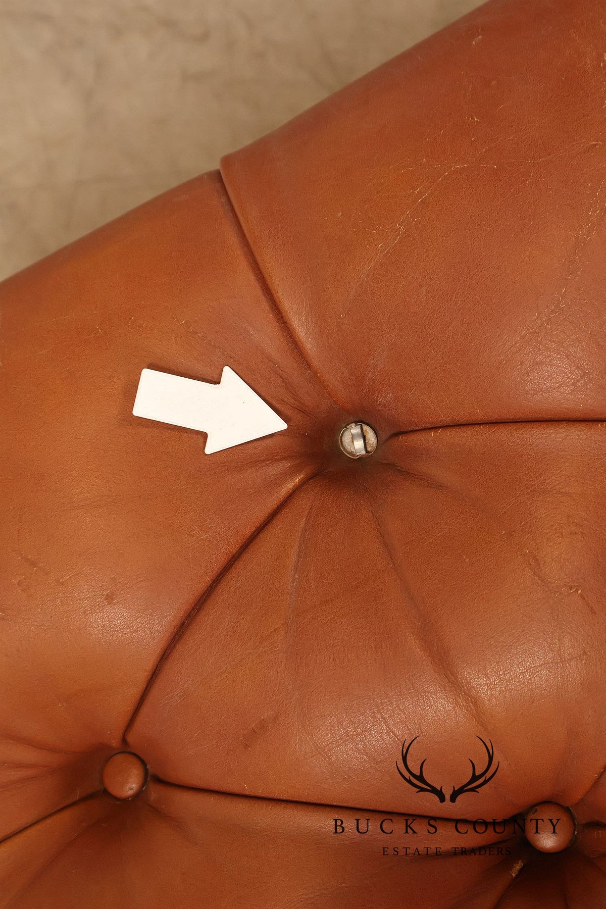 Leathercraft Tufted Leather Ottoman