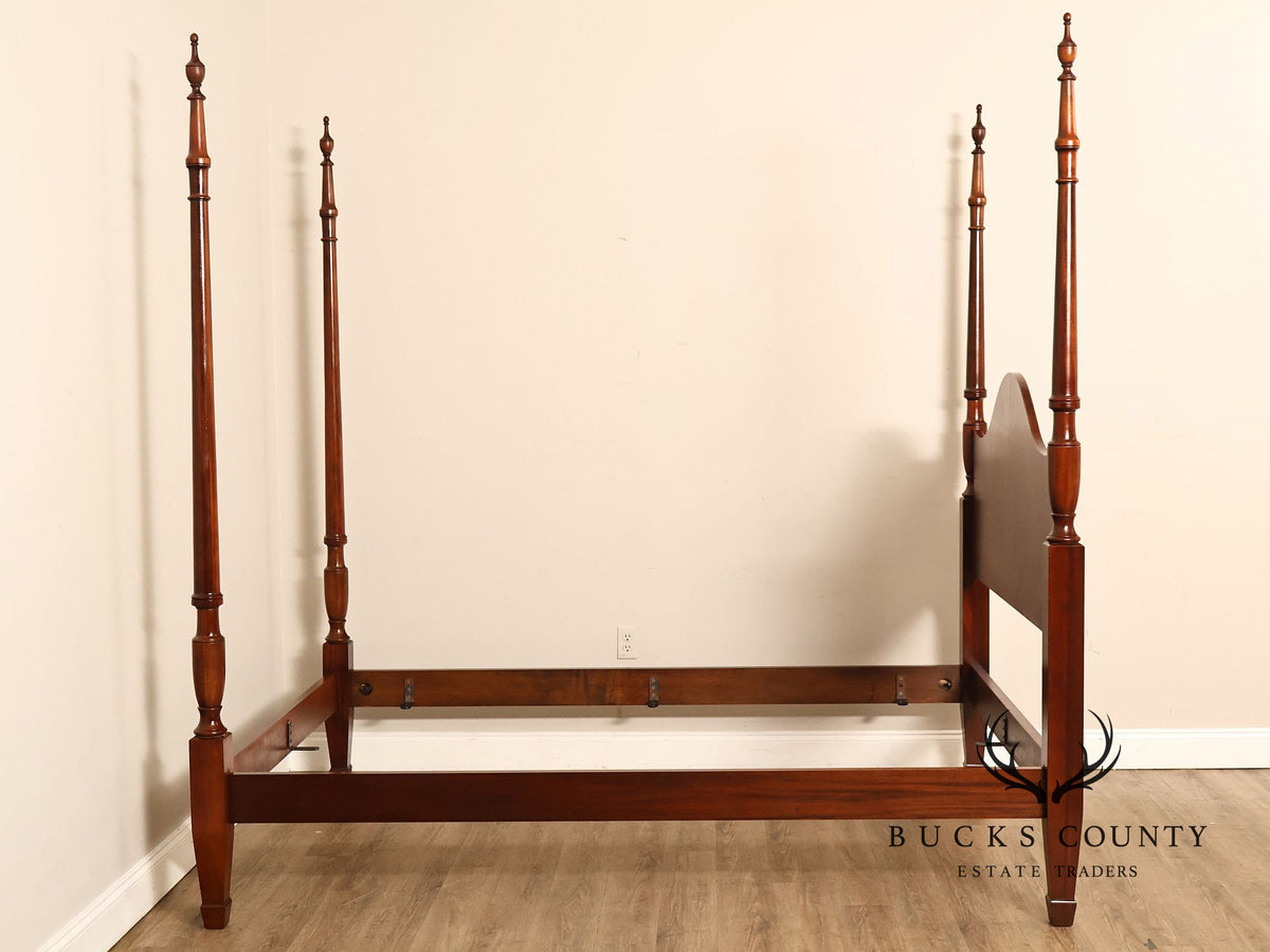 Hickory Chair Co. Georgian Style Queen Size Mahogany Four Poster Bed