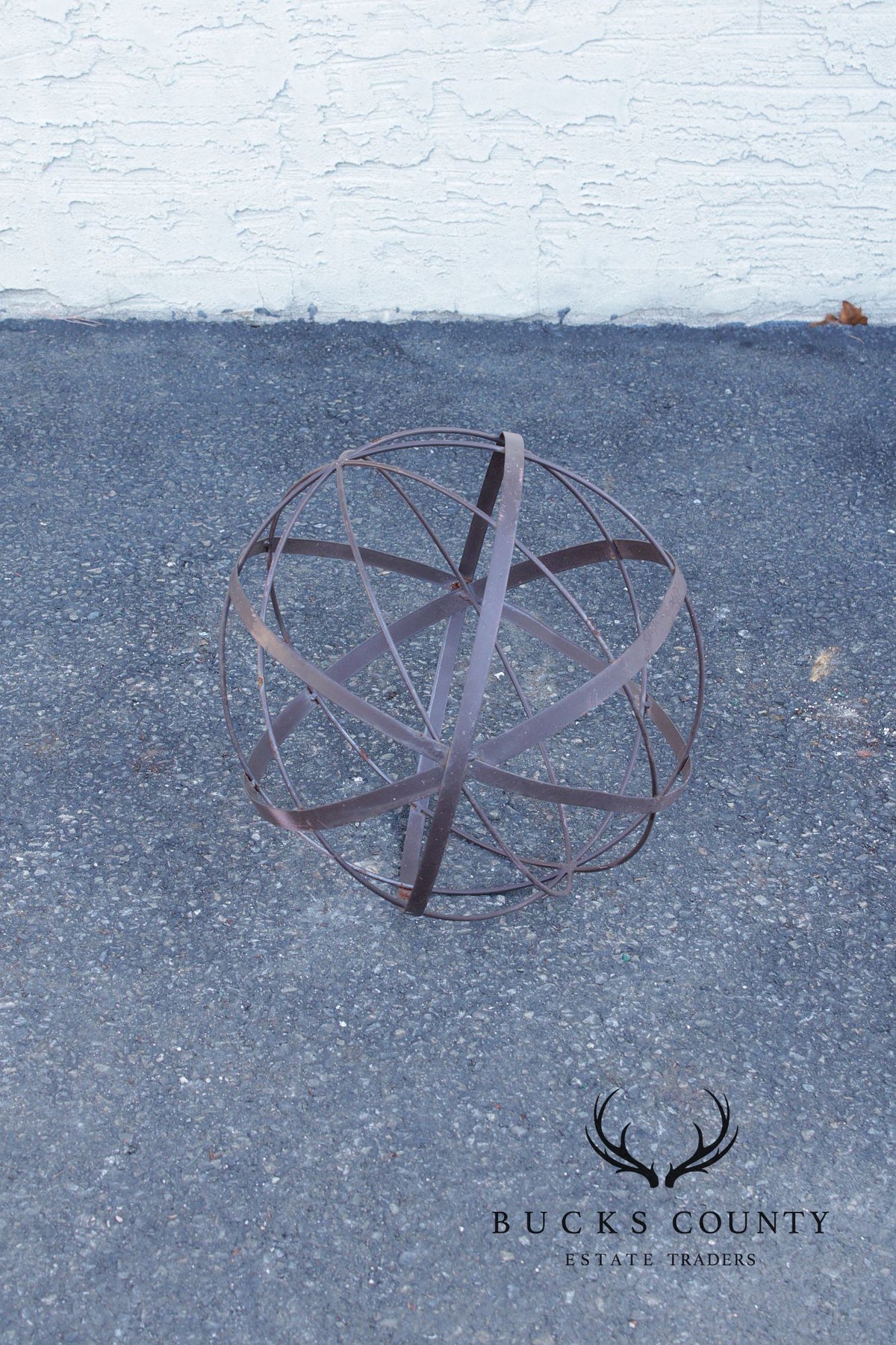 Pair of Steel Outdoor Garden Armillary Spheres