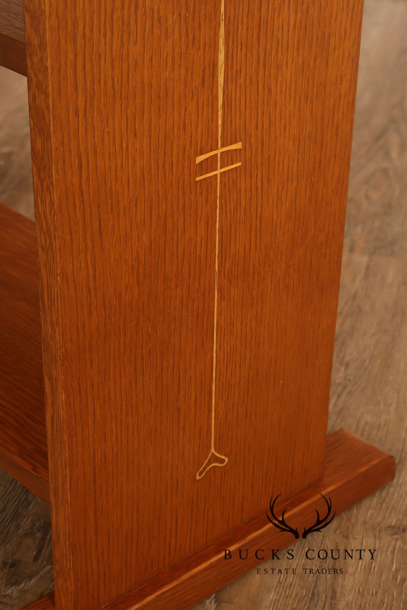 Stickley Mission Collection Harvey Ellis Inlaid Oak Tiered Occasional Table