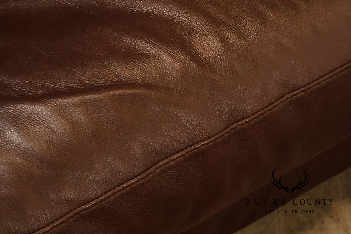 Italsofa Contemporary Brown Leather Three Seat Sofa
