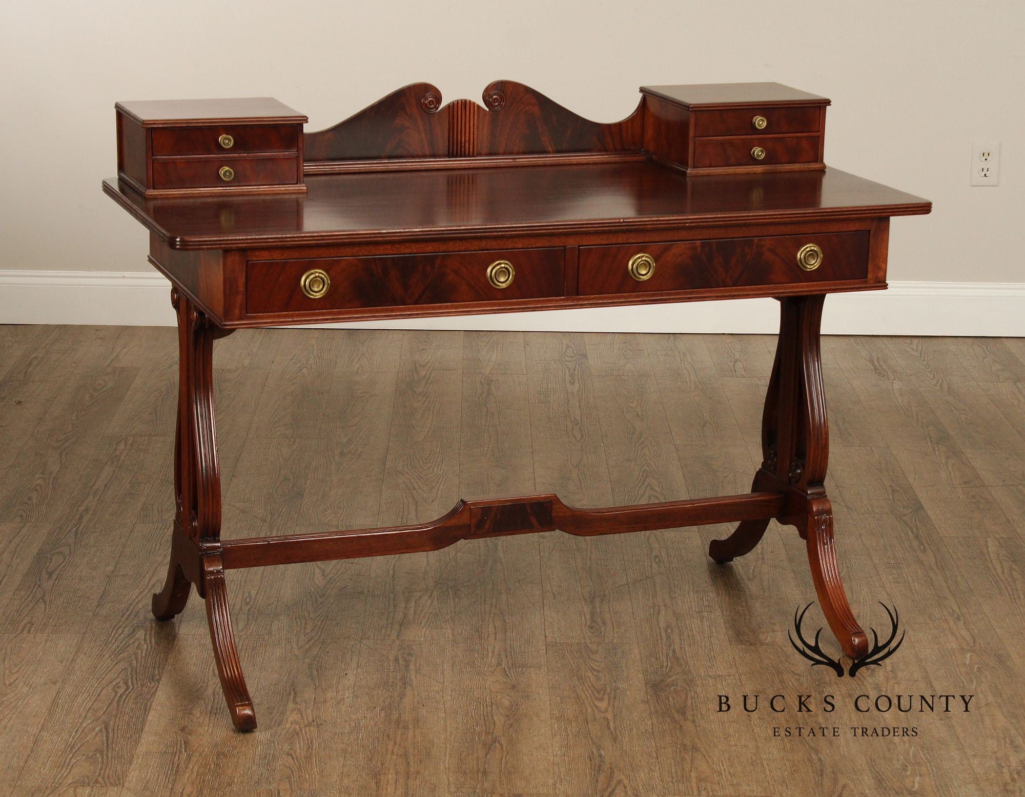 English Regency Style Vintage Mahogany Writing Desk