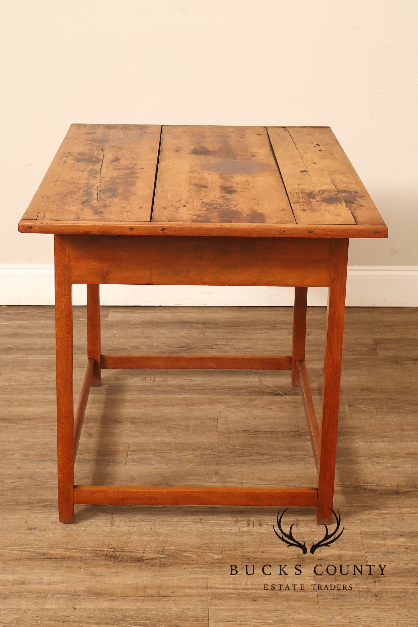 Antique Early American Plank Top Tavern Table