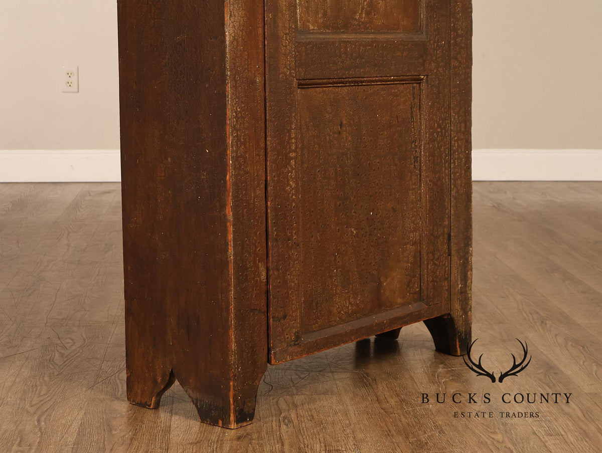 Antique Primitive Grain Painted Cupboard