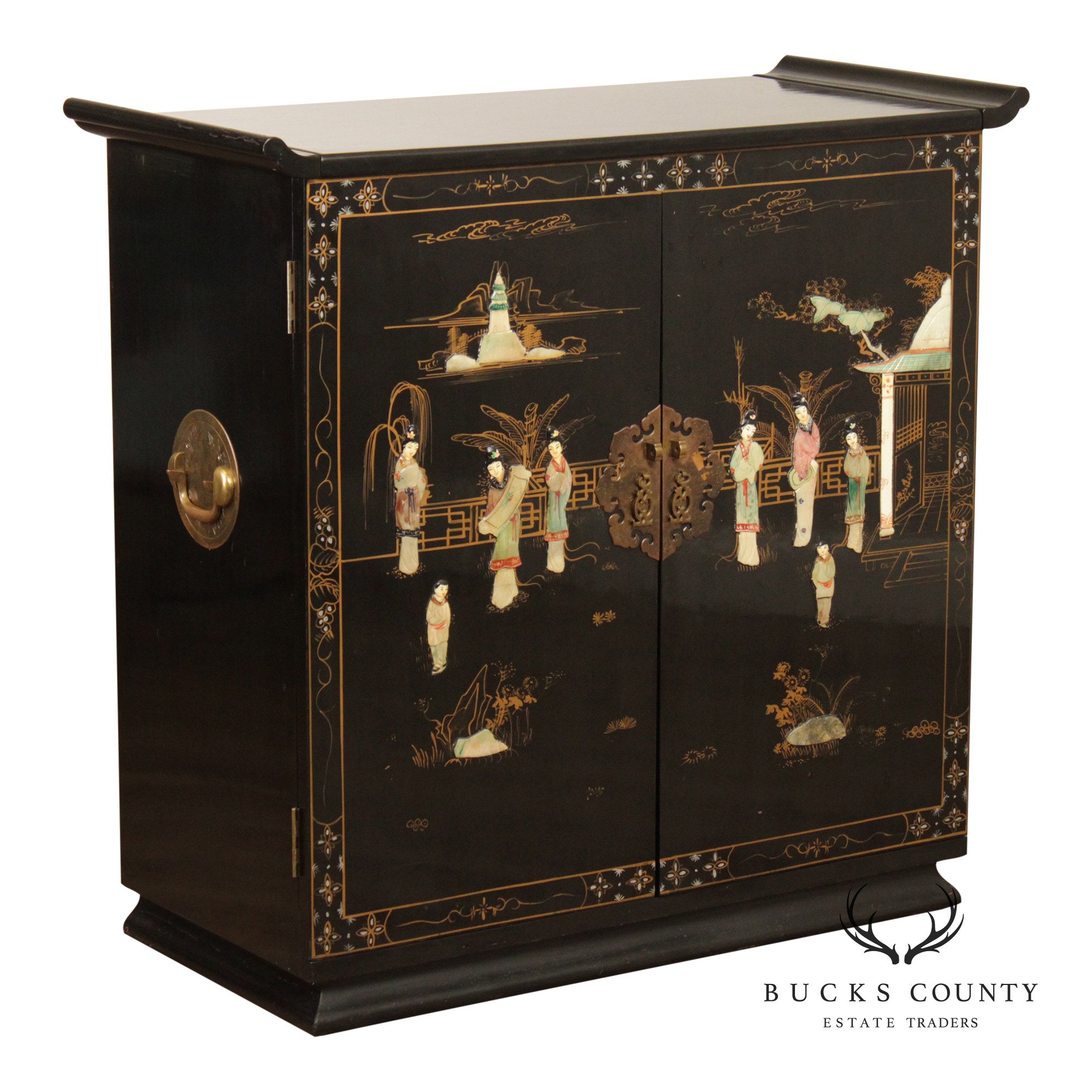Chinoiserie Lift Top Bar Cabinet
