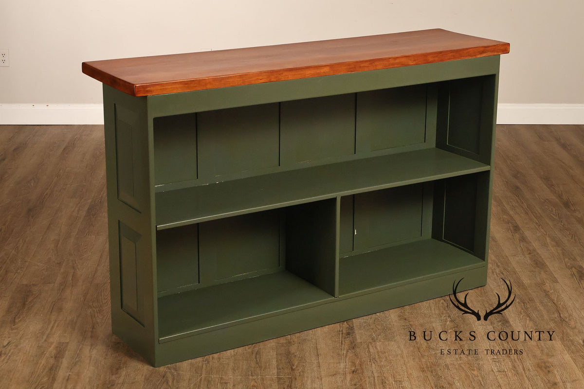 Custom Painted Wood Bar With Solid Wood Top
