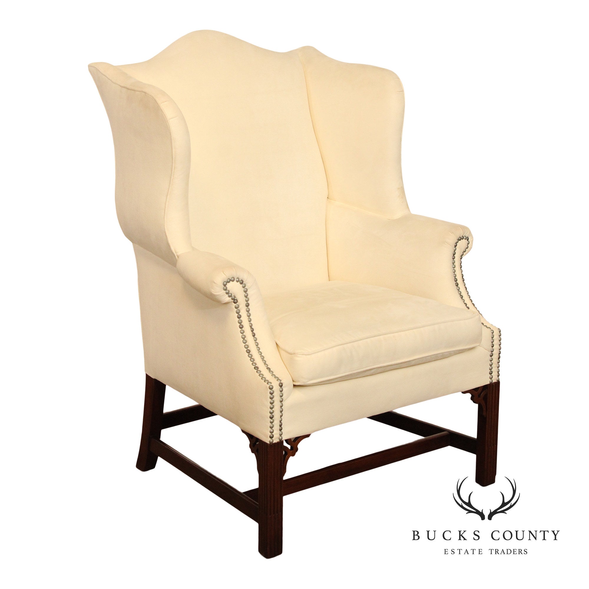 Kittinger Chippendale Style Mahogany Wing Chair