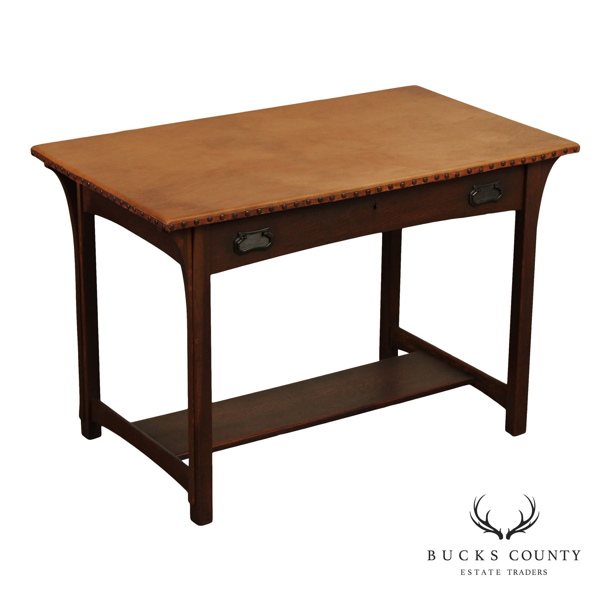 Lifetime Puritan Mission Oak and Leather Writing Desk