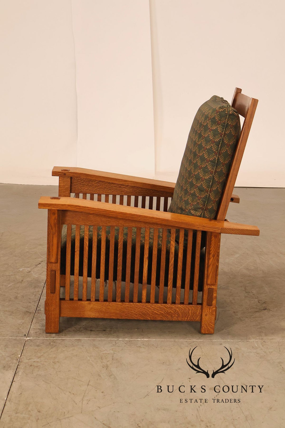 Stickley Mission Collection Oak Bent Arm Morris Chair