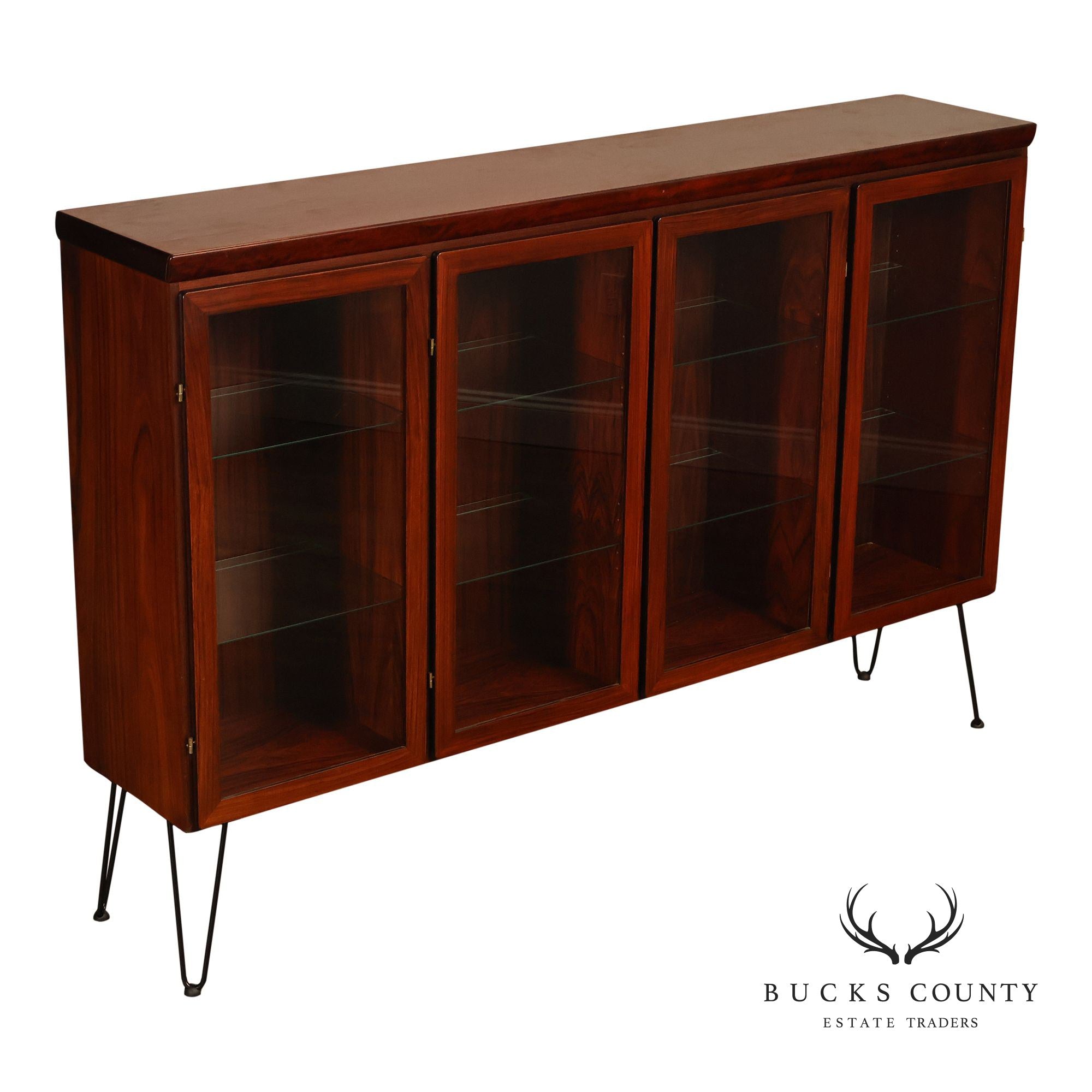 Skovby Danish Modern Four-Door Rosewood Display Bookcase