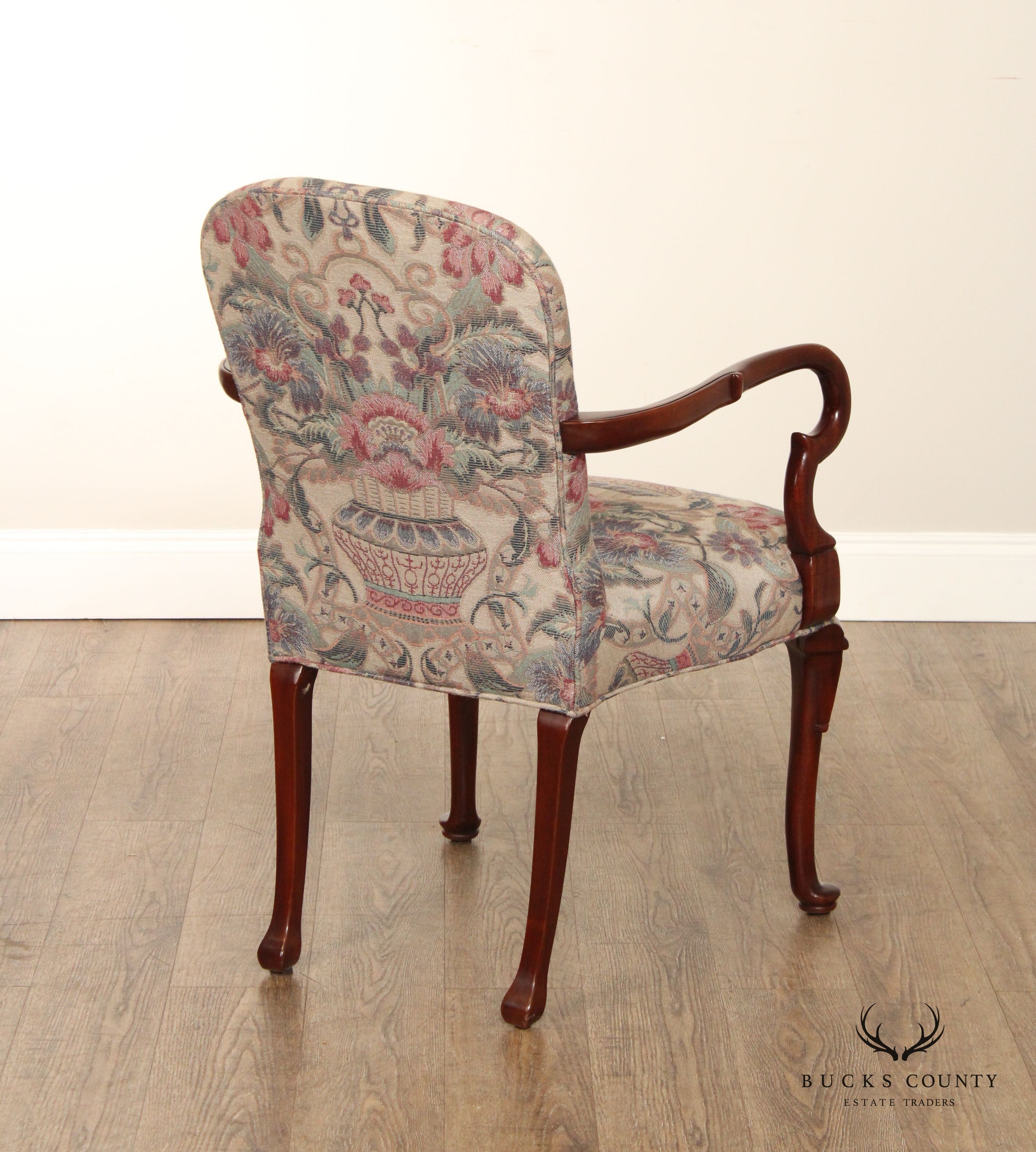 Southwood Queen Anne Style Mahogany Shepard’s Crook Arm Chair