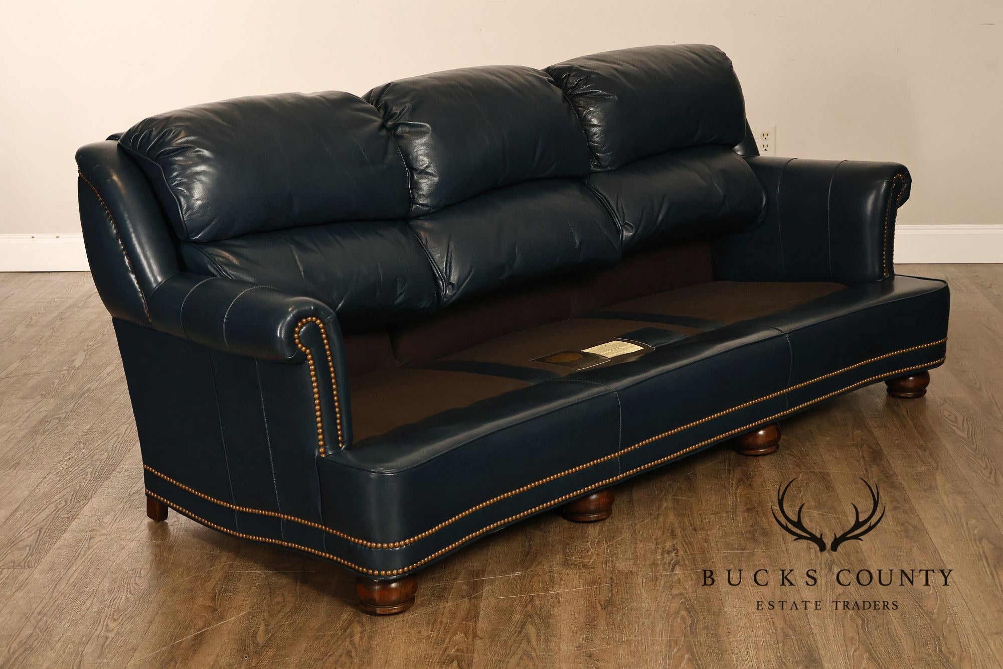 Hancock & Moore Blue Leather 'Austin' Sofa