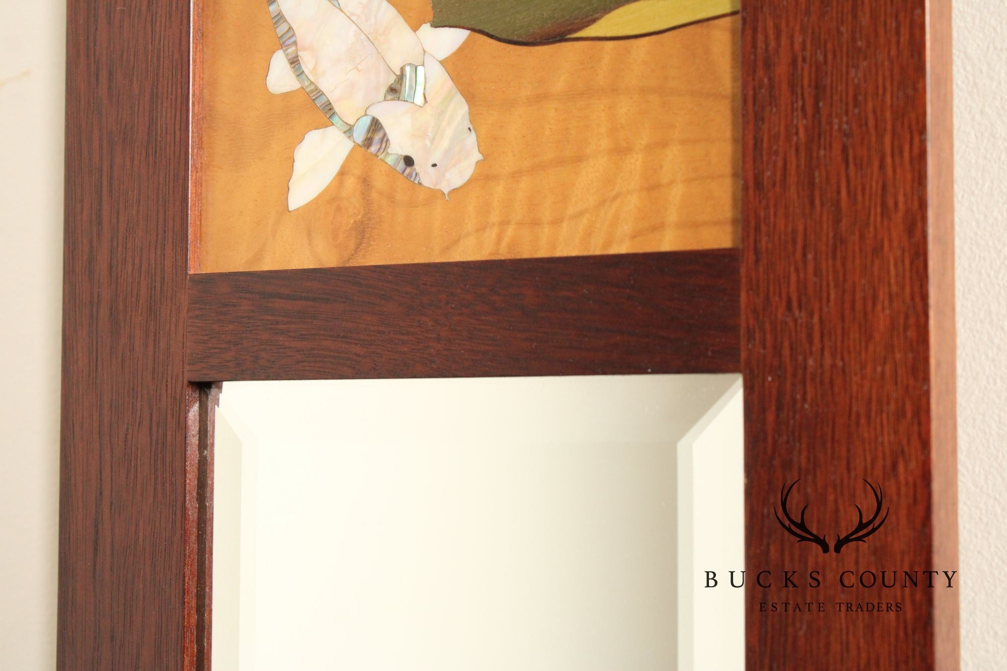 Hudson River Inlay 'Koi Pond' Accent Trumeau Mirror