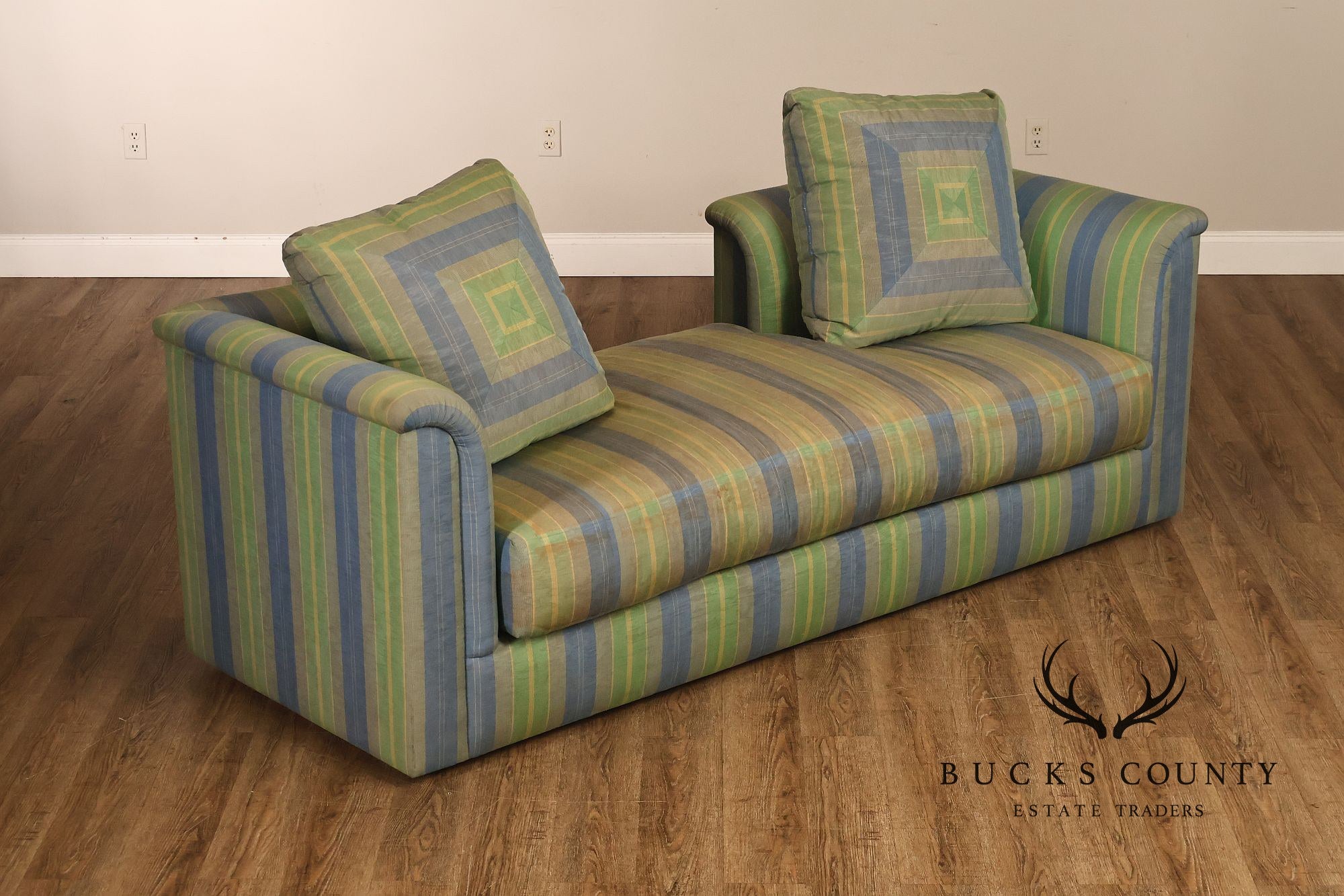 J. Robert Scott Contemporary Modern Striped Upholstered Daybed Sofa