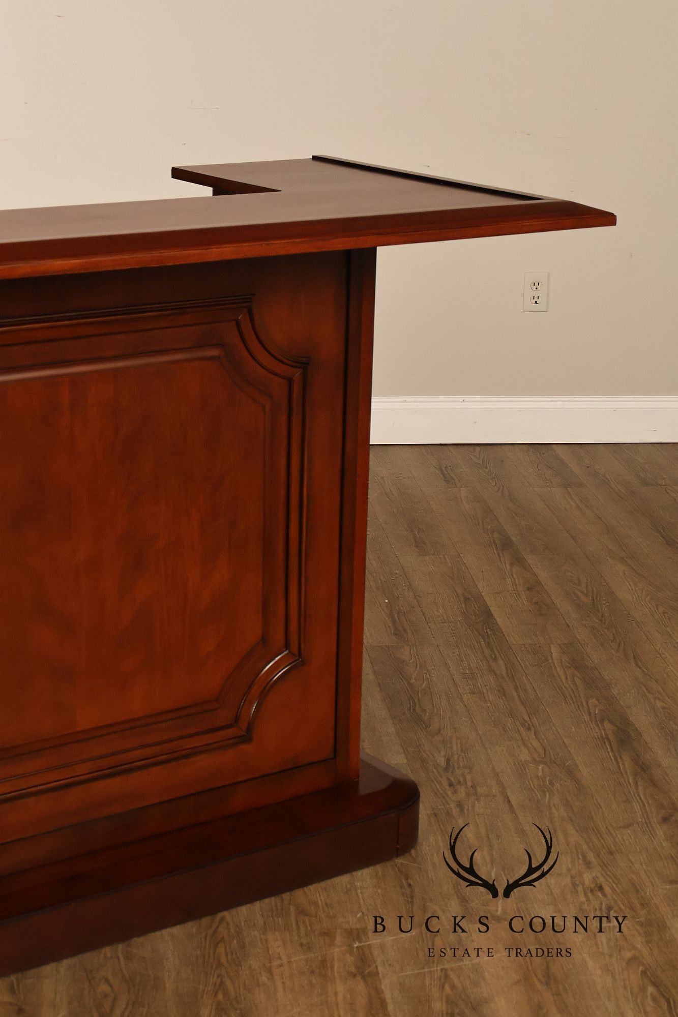 Traditional Home Bar With Wine Storage And Two Bar Stools