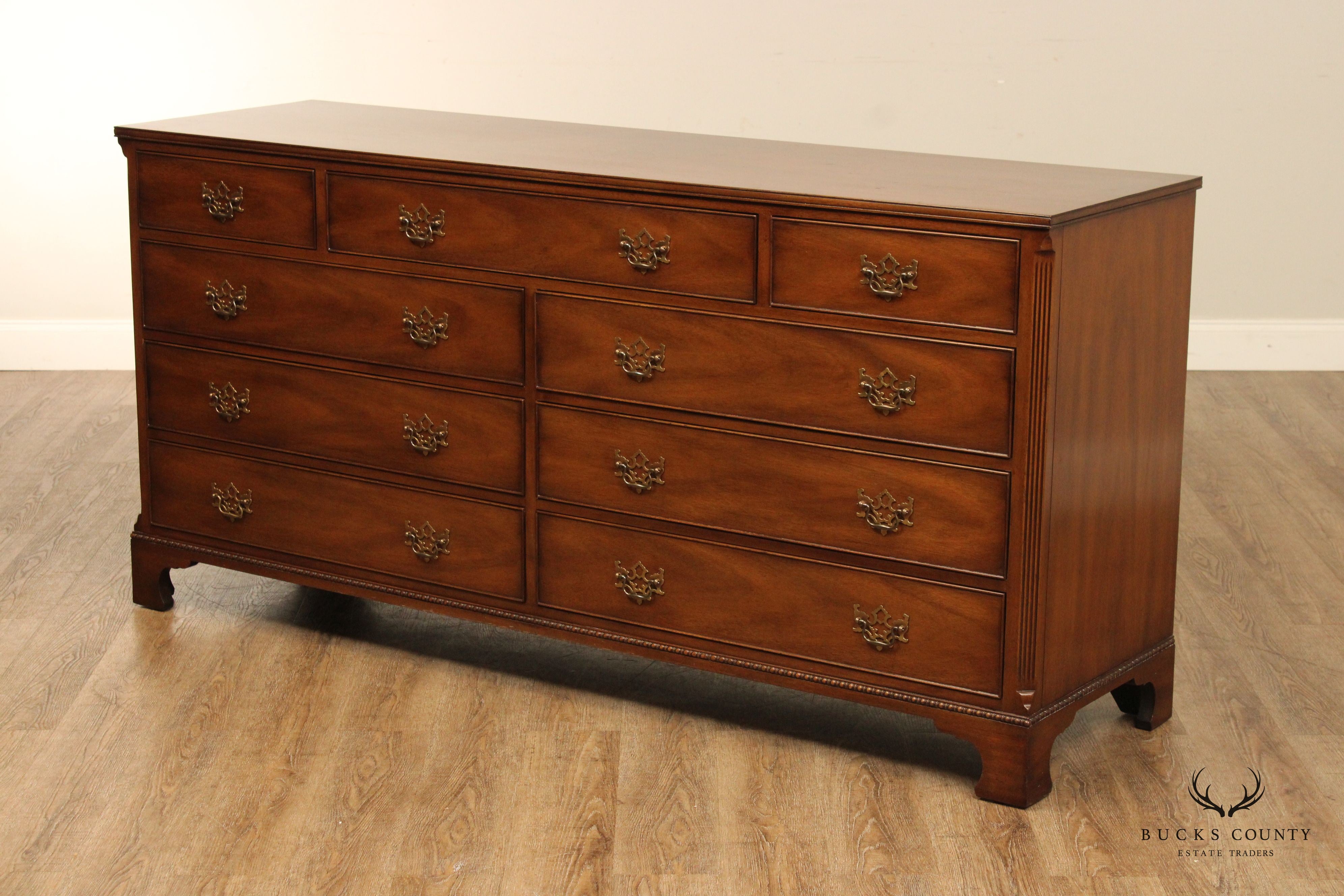 Kittinger Chippendale Style Mahogany Double Dresser