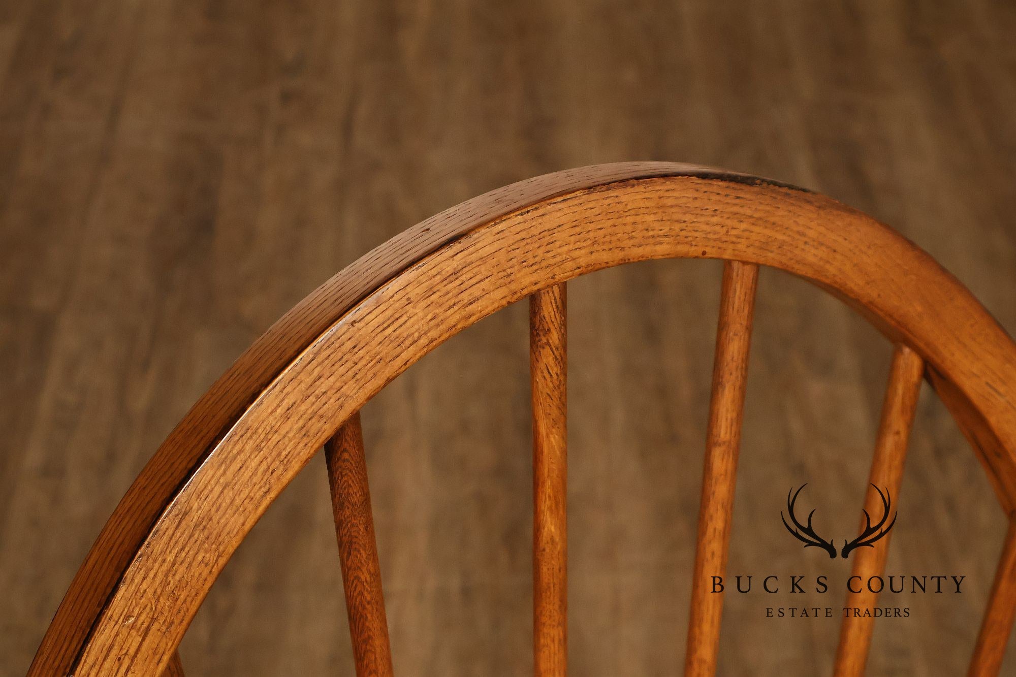 Broyhill Attic Heirlooms Set Of 6 Windsor Style Oak Hoop Back Dining Side Chairs