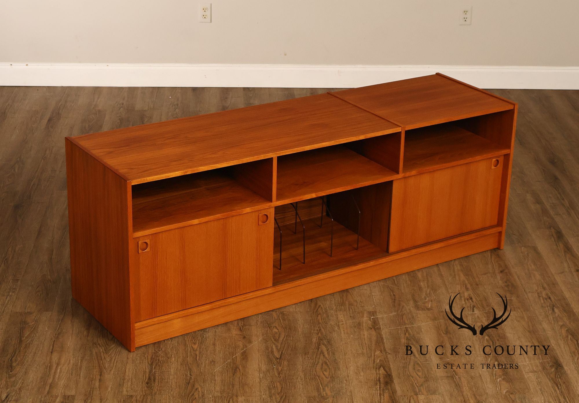 Danish Modern Teak Media Console Cabinet