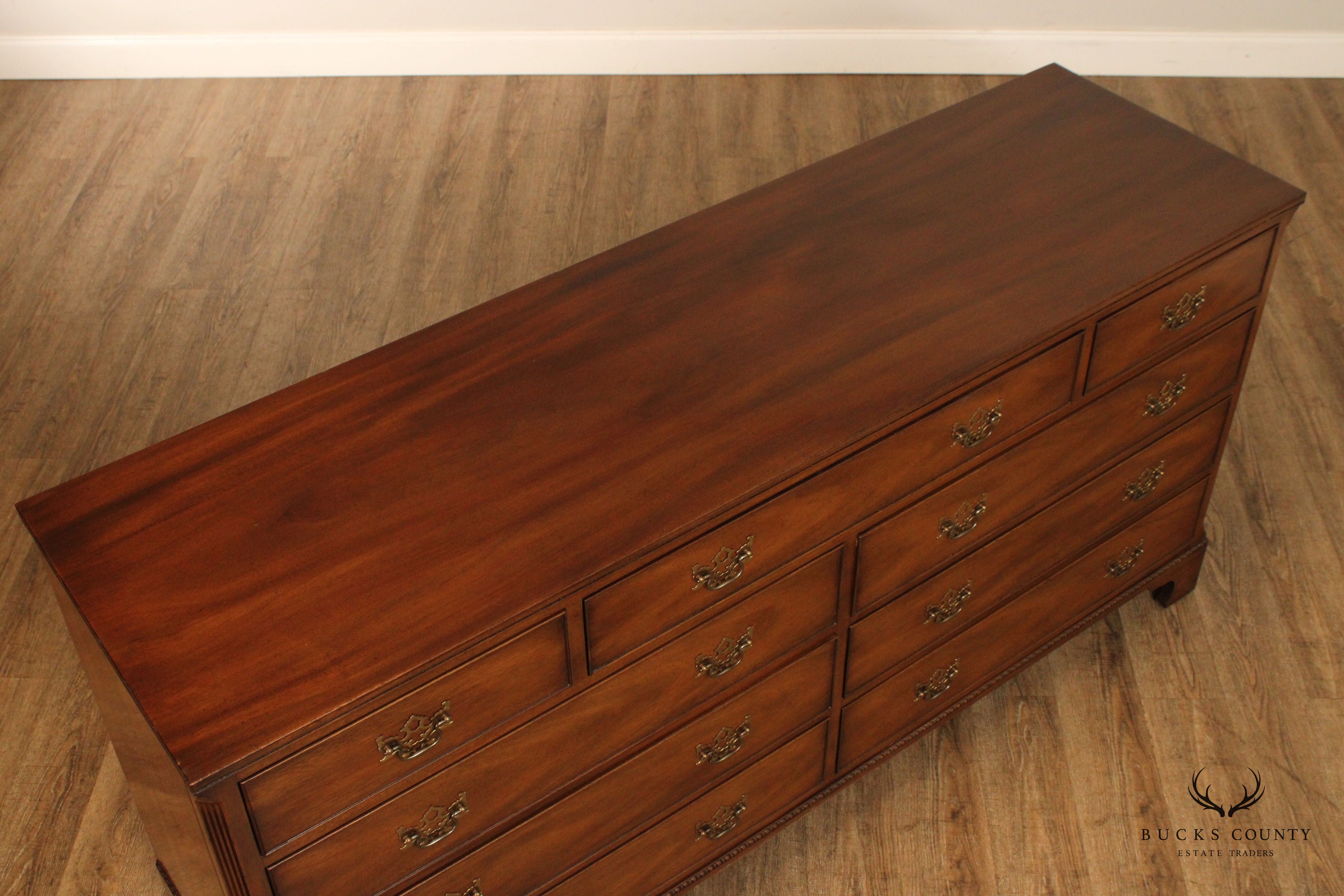 Kittinger Chippendale Style Mahogany Double Dresser