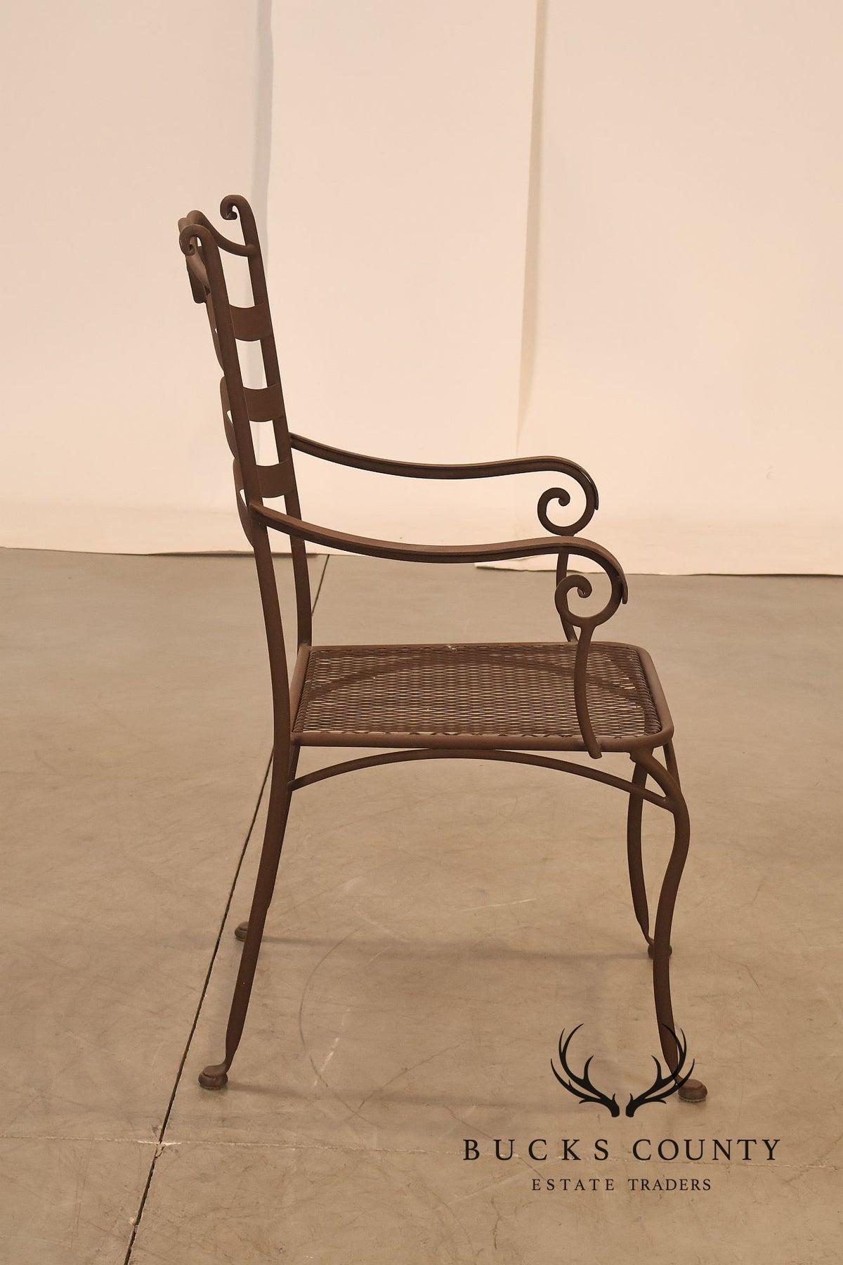 Tuscan Style Set of Four Wrought Iron Patio Chairs