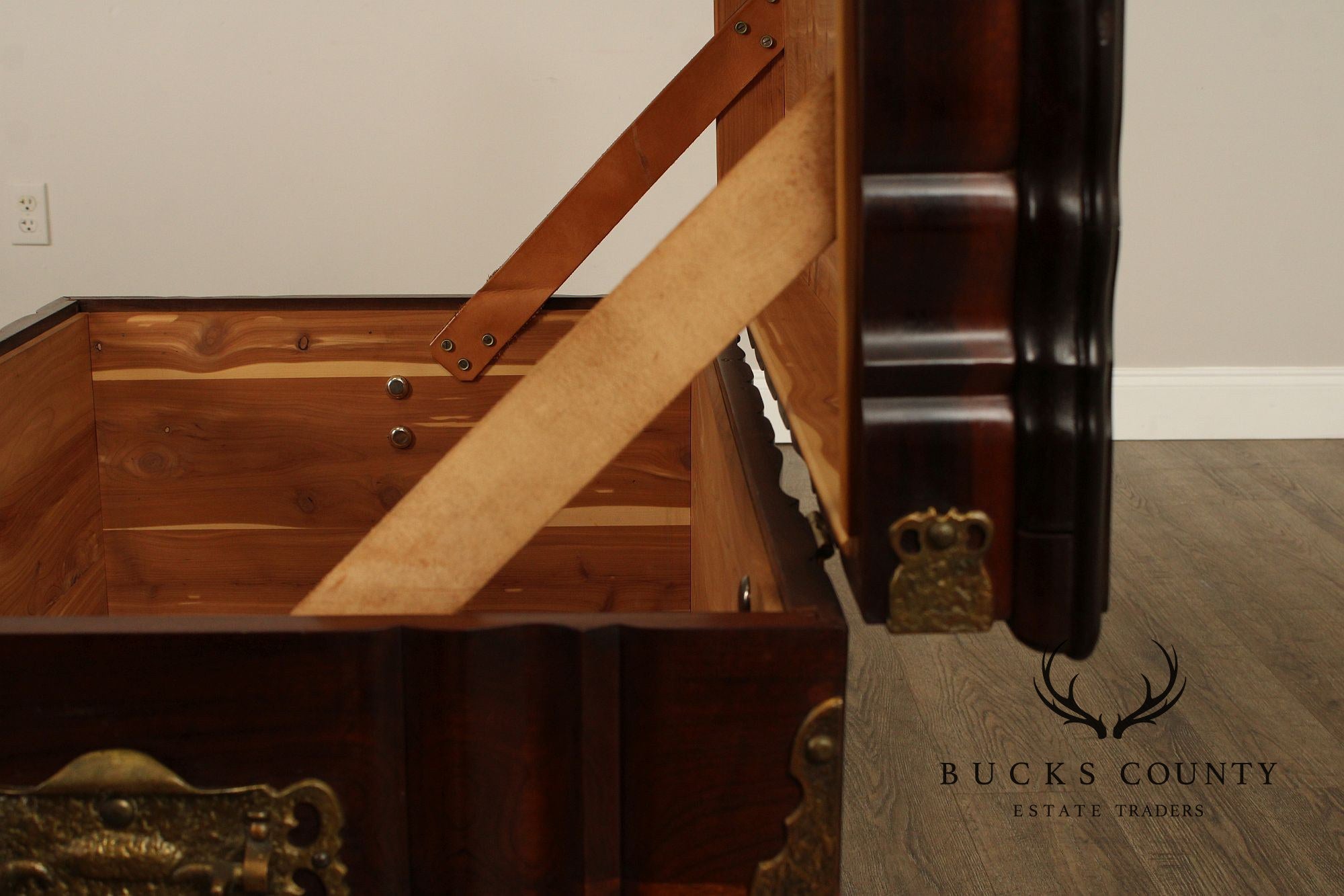 Colonial Style Hardwood And Cedar Trousseau Chest