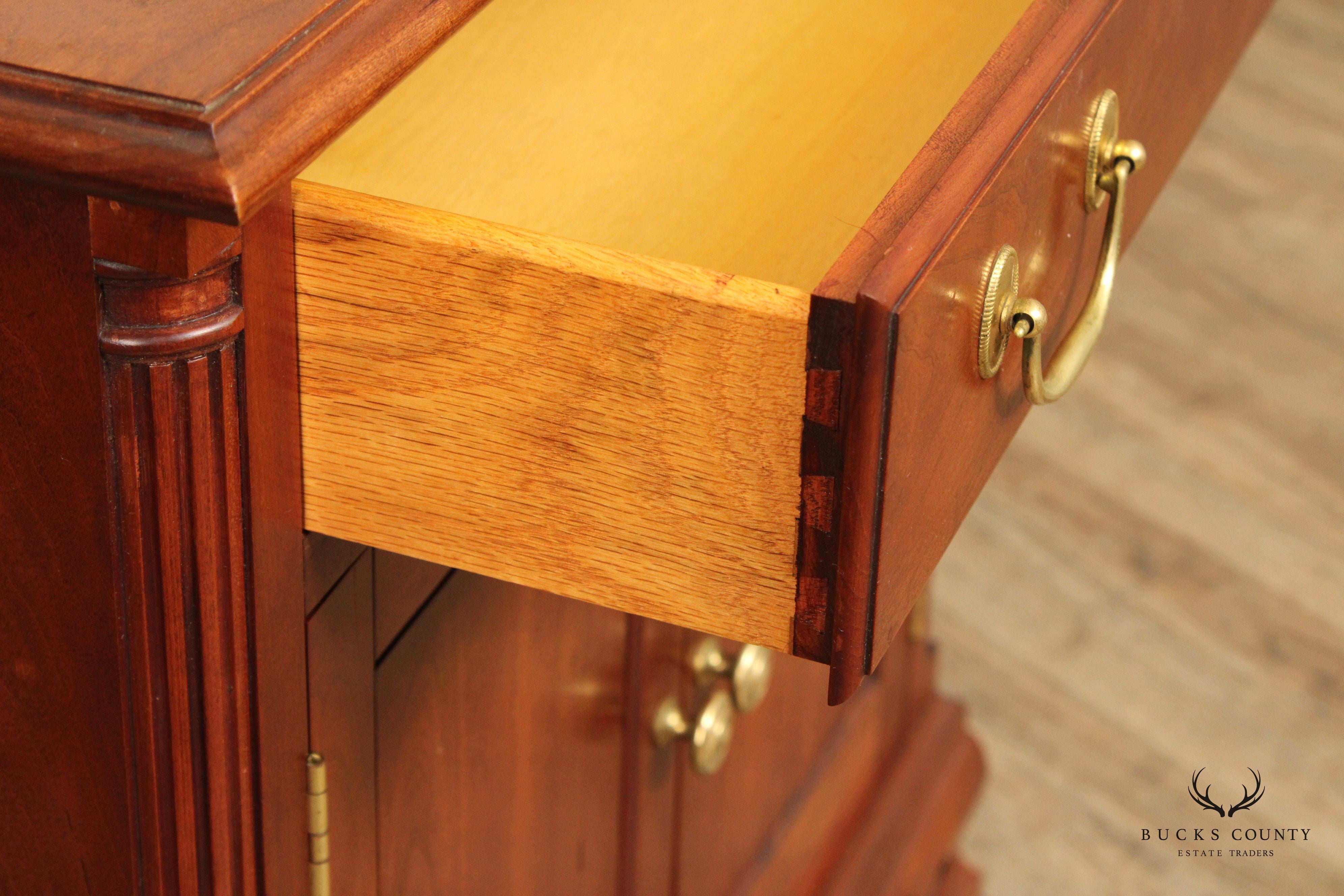 Chippendale Style Cherry Nightstand Cabinet