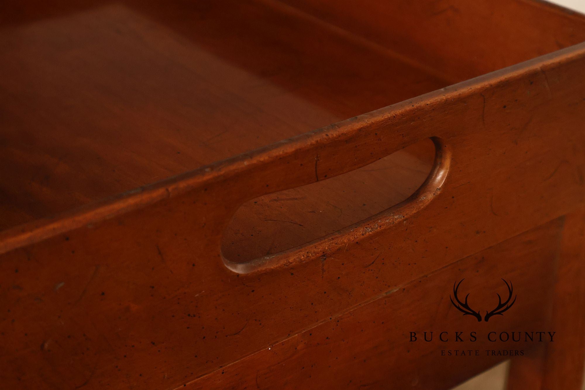 Chippendale Style Cherry Butler Tray Side Table
