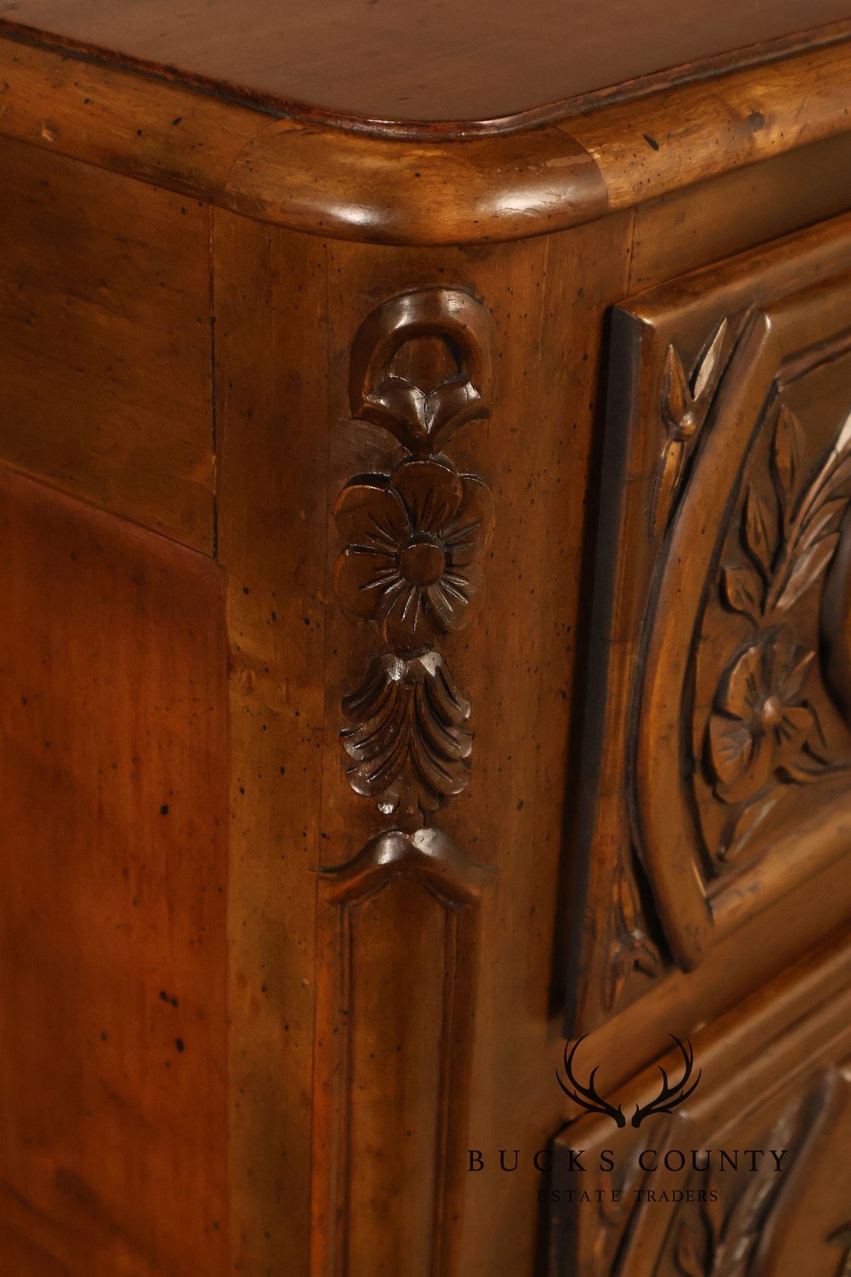 Rustic Italian Style Floral Carved Chest