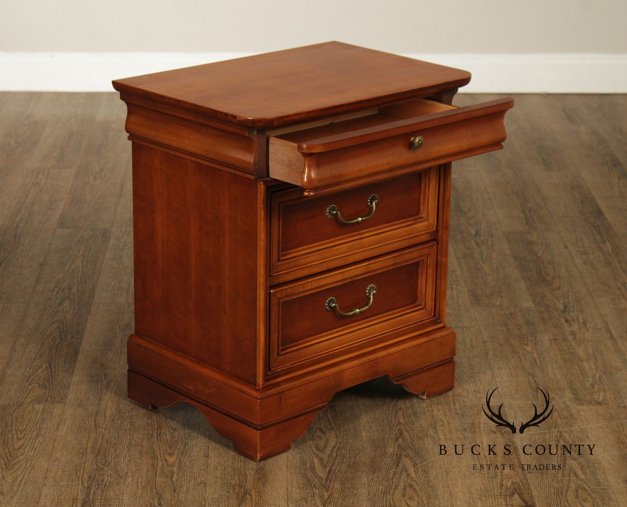 Lexington 'Chez Michelle' Pair Of Cherry Louis Philippe Style Three-Drawer Nightstands