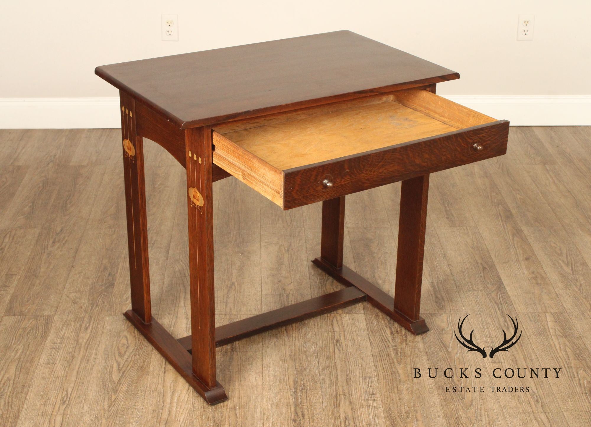 Stickley Commemorative Harvey Ellis Inlaid Oak Writing Desk