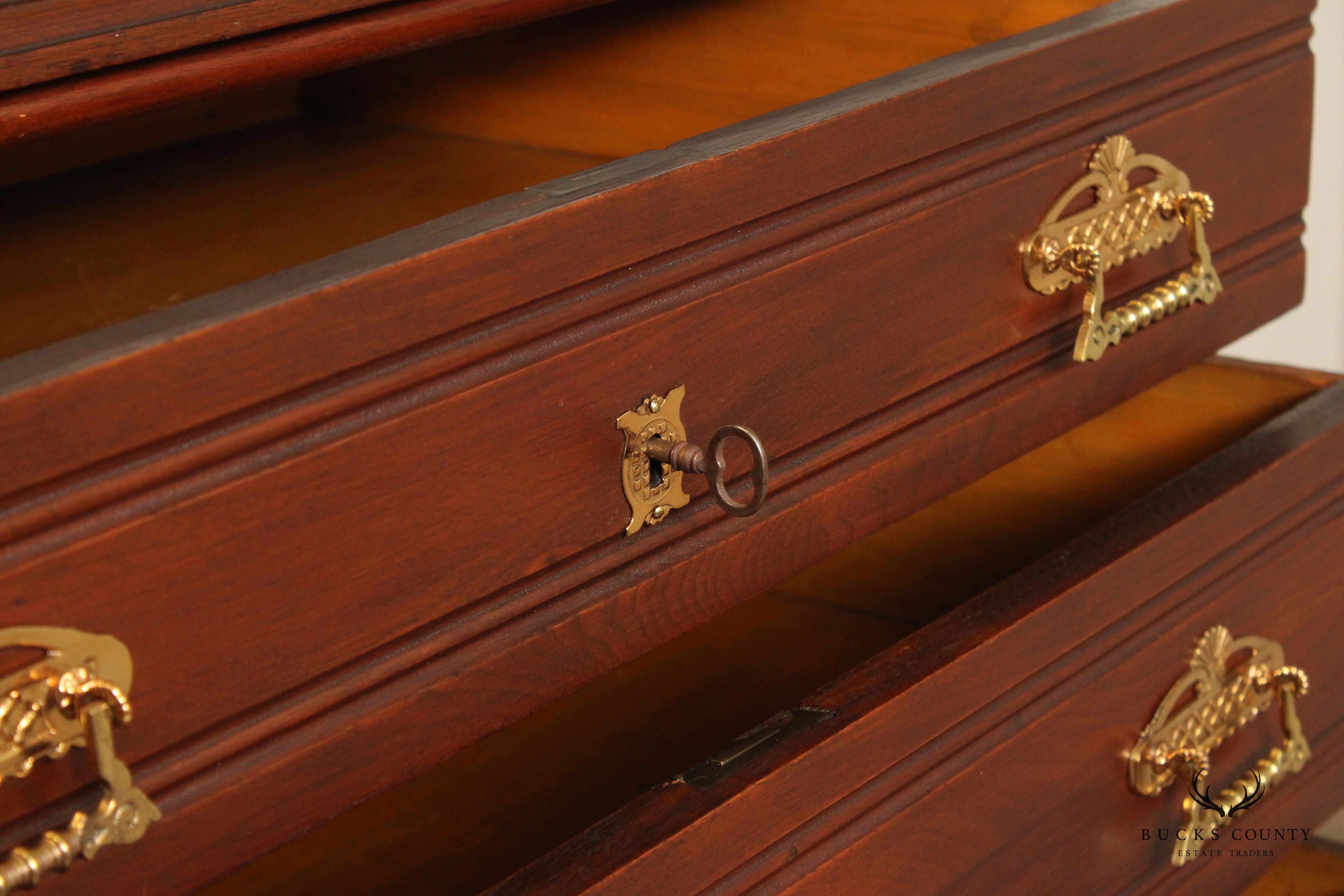 Antique Victorian Walnut Tall Chest