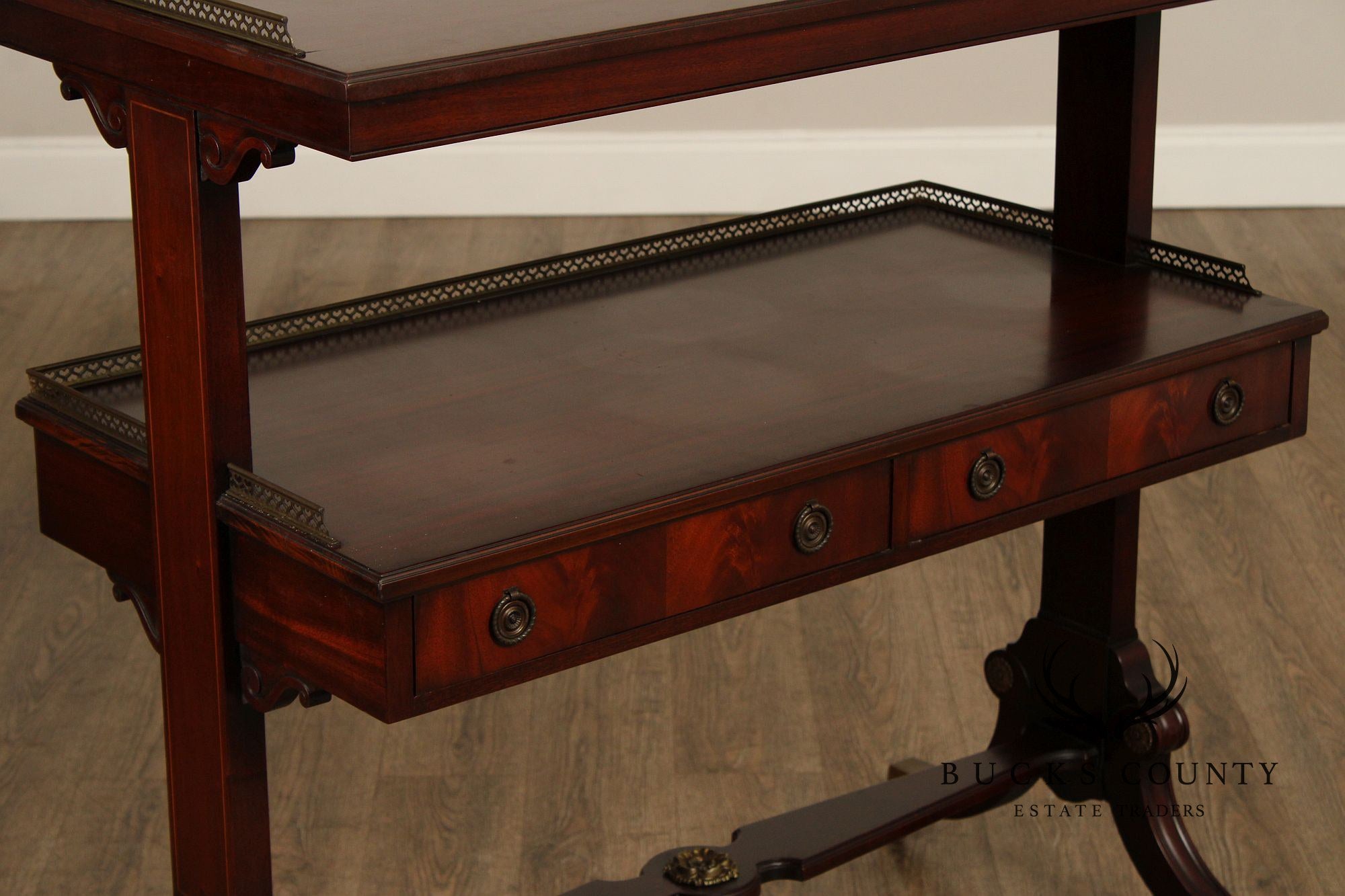 Regency Style Mahogany Two Tiered Serving Table