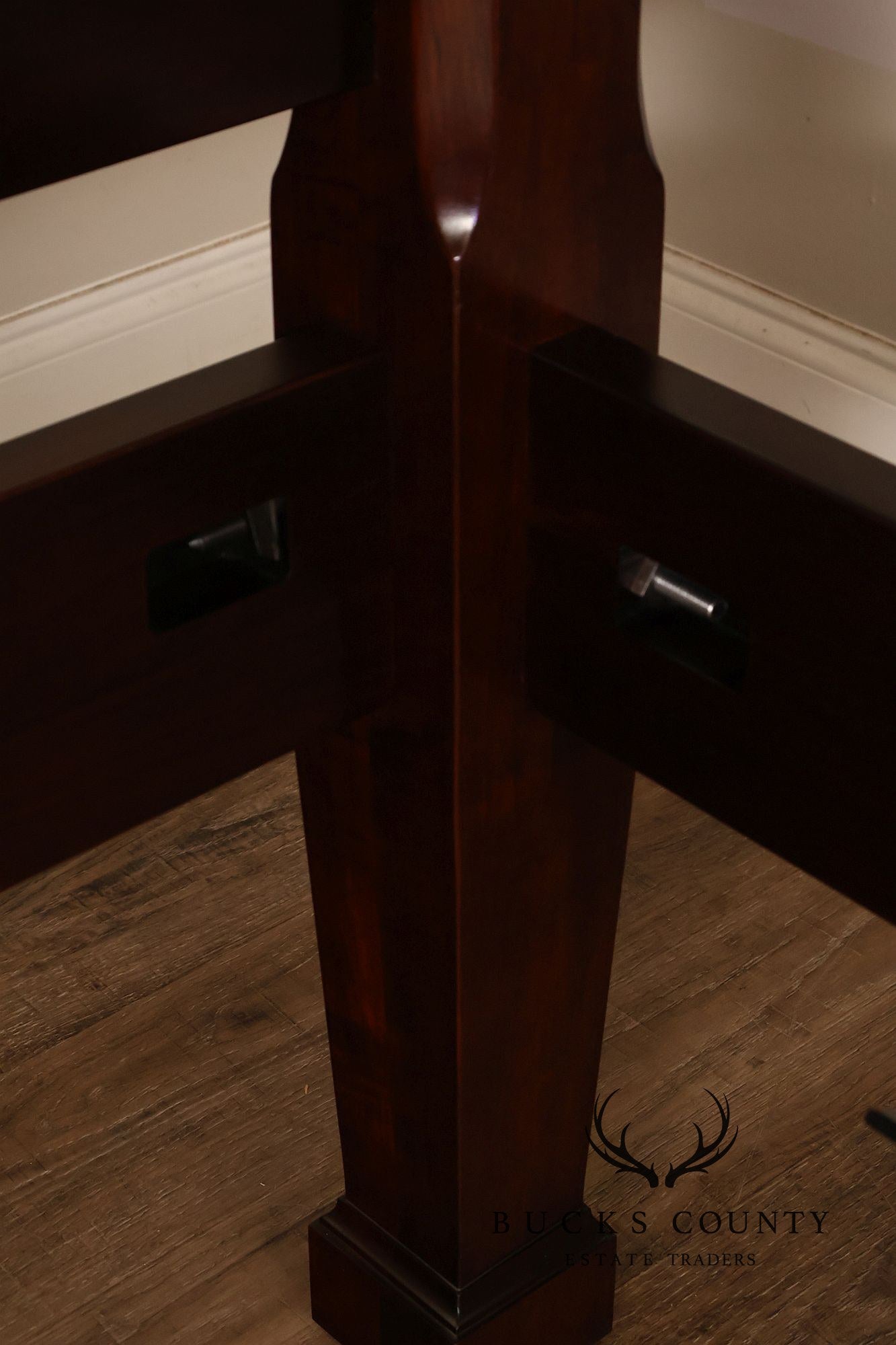 Statton Furniture Cherry Queen Tobacco Leaf Poster Bed