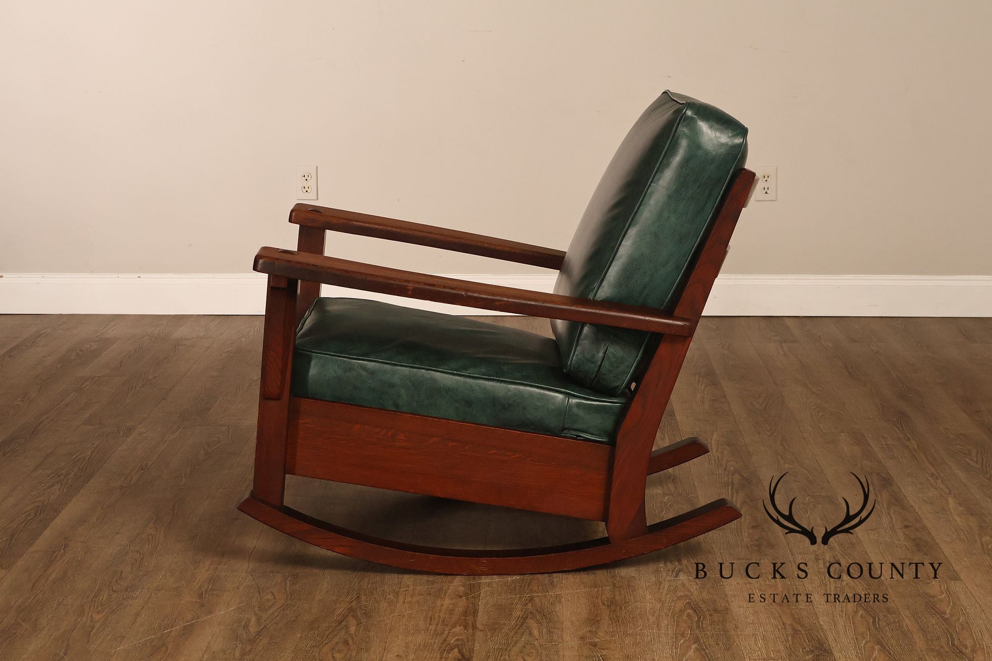 Limbert Arts & Crafts Antique Mission Oak Lounge Chair And Rocking Chair